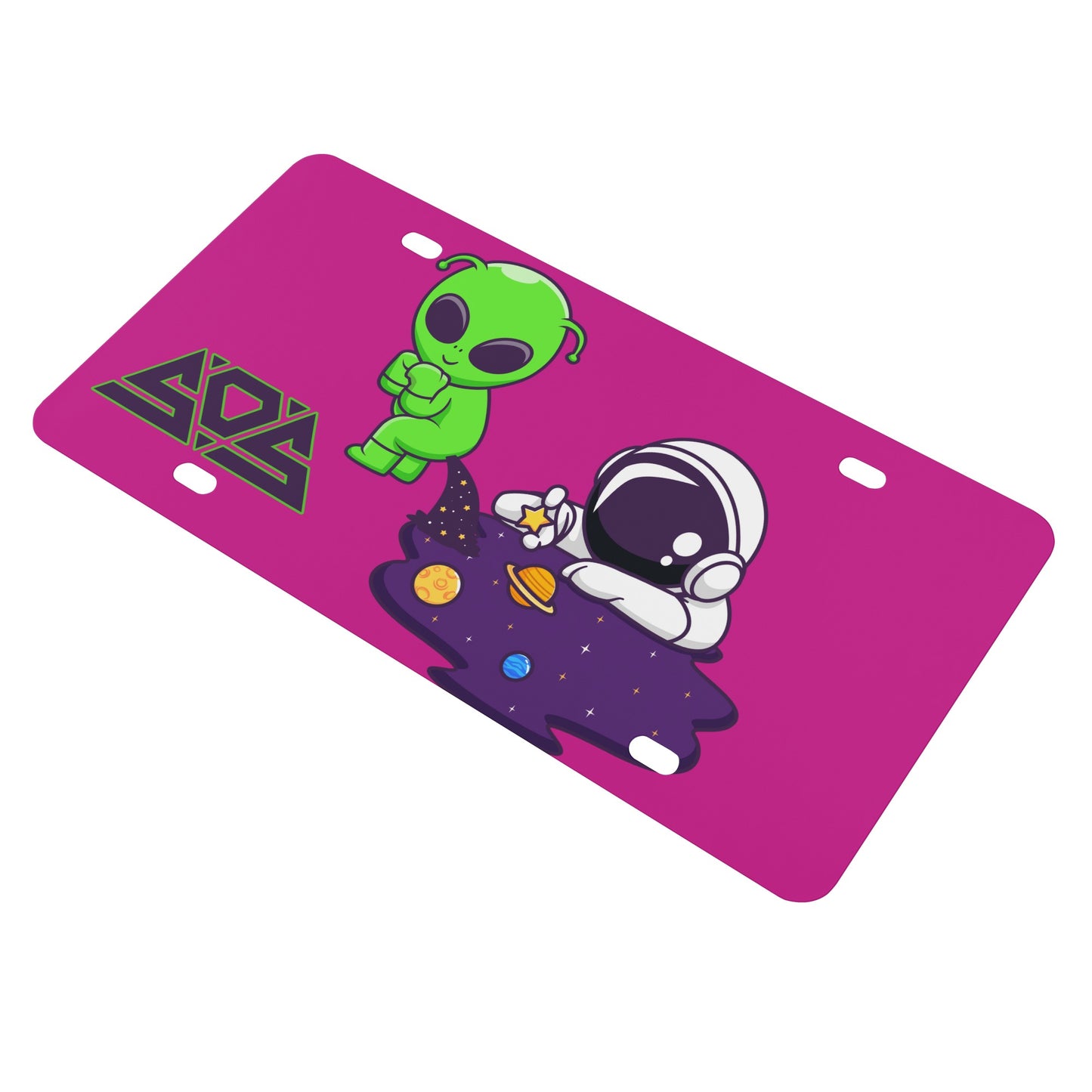 Space Aliens Puple License Plates