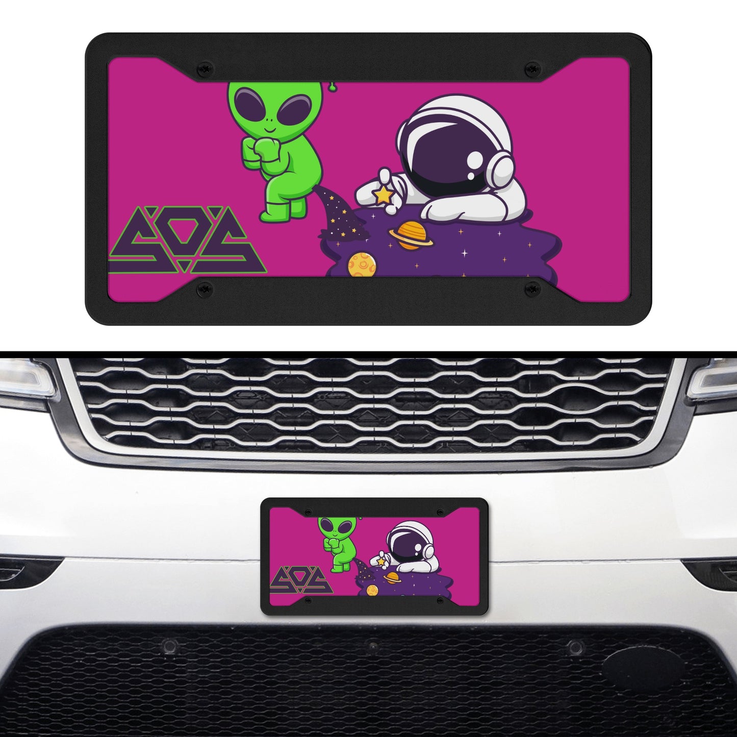 Space Aliens Puple License Plates