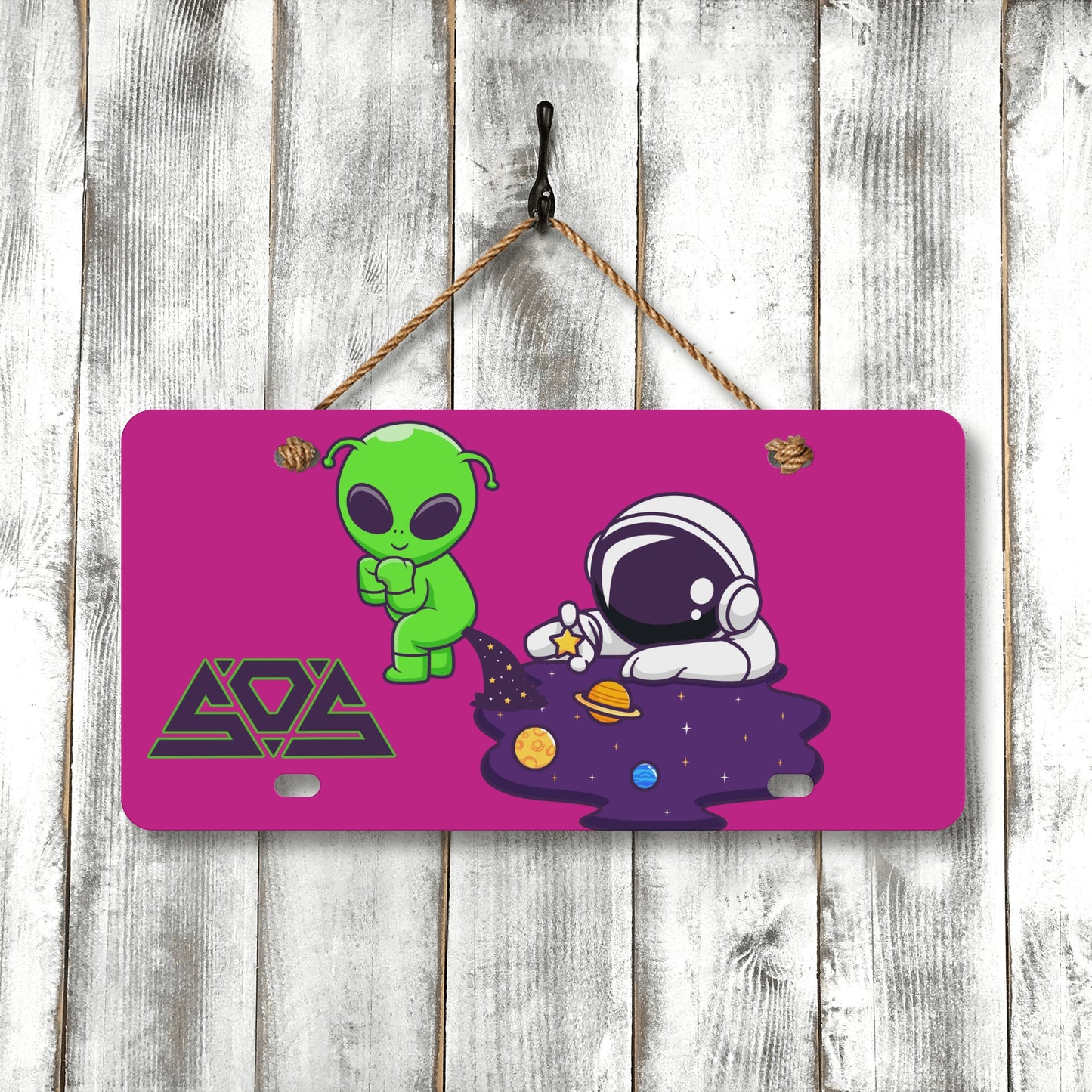 Space Aliens Puple License Plates