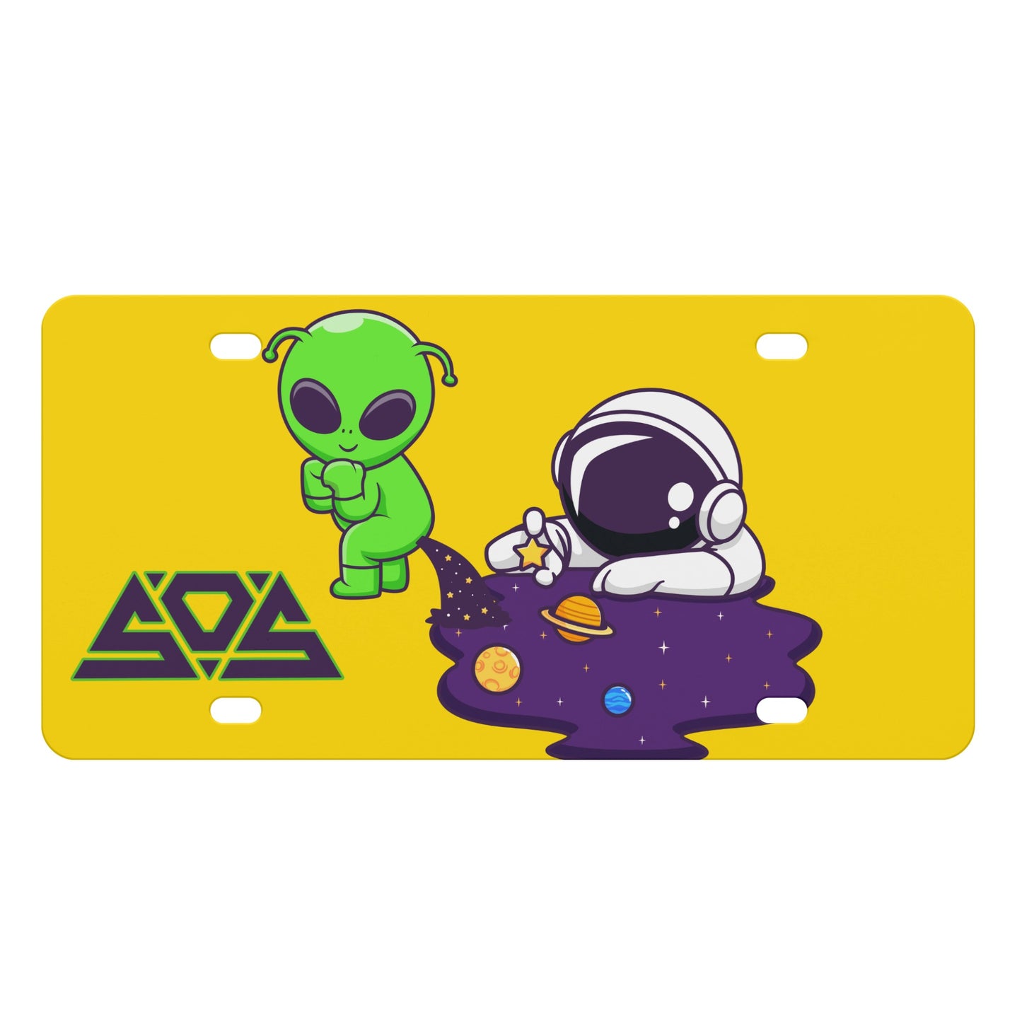 Space Aliens Gold License Plates