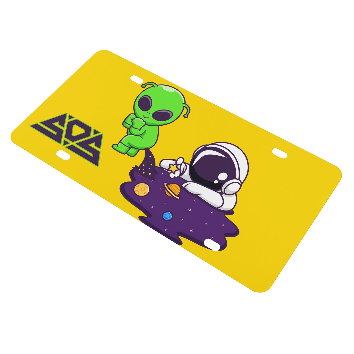 Space Aliens Gold License Plates