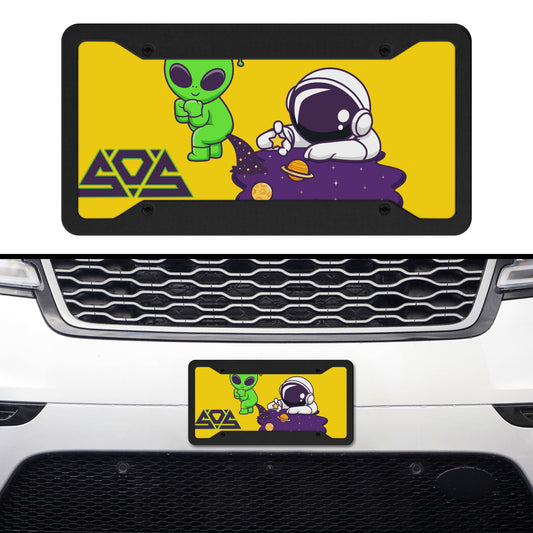 Space Aliens Gold License Plates