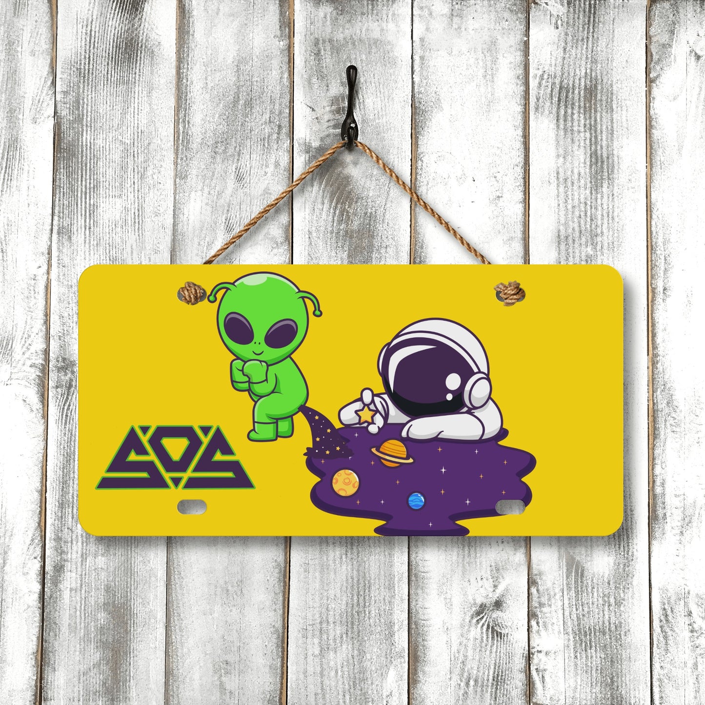 Space Aliens Gold License Plates