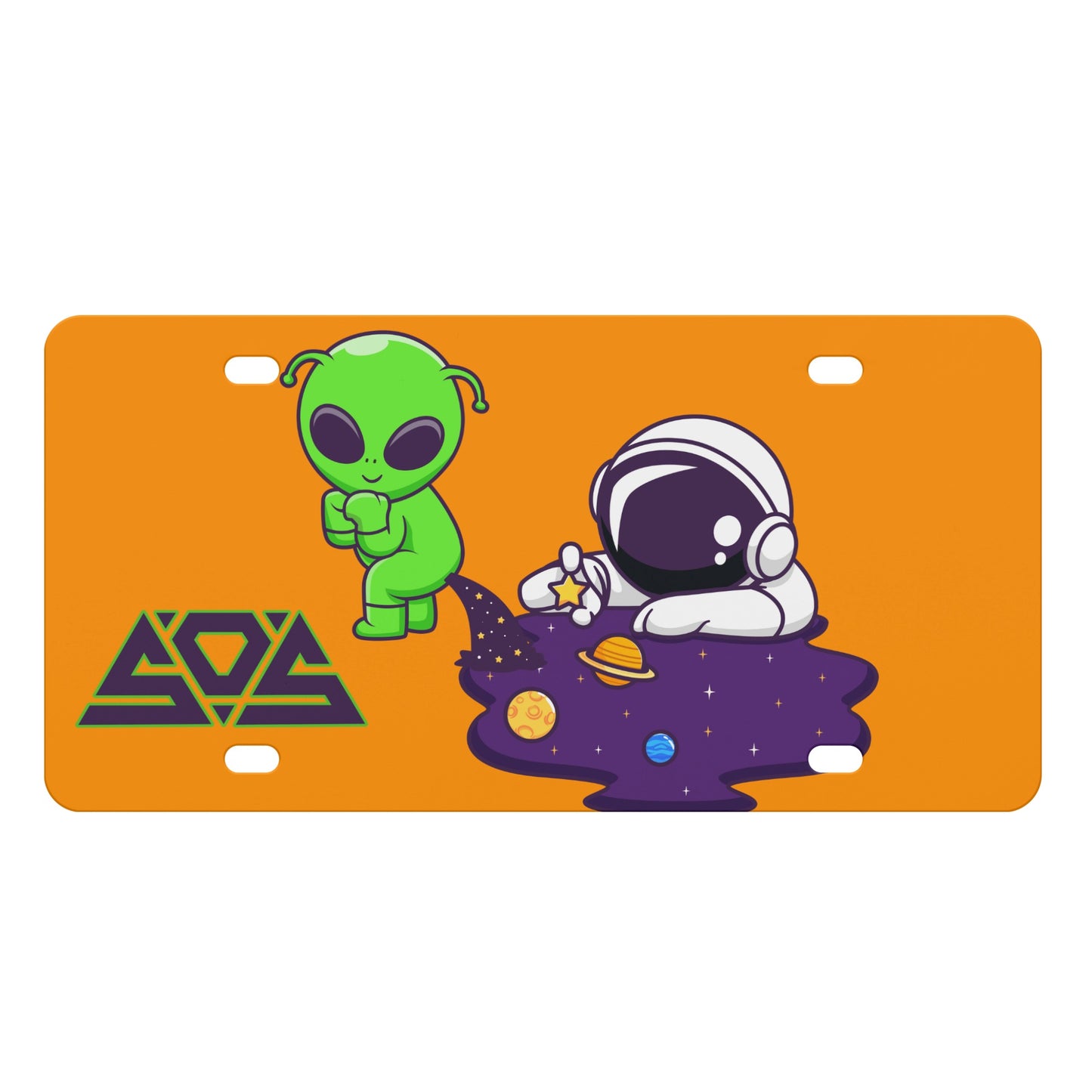 Space Aliens Orange License Plates