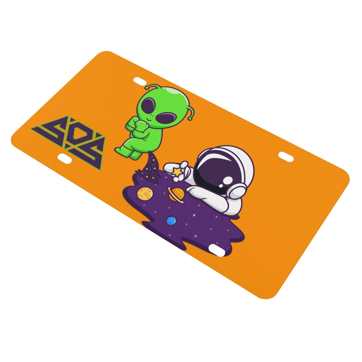 Space Aliens Orange License Plates