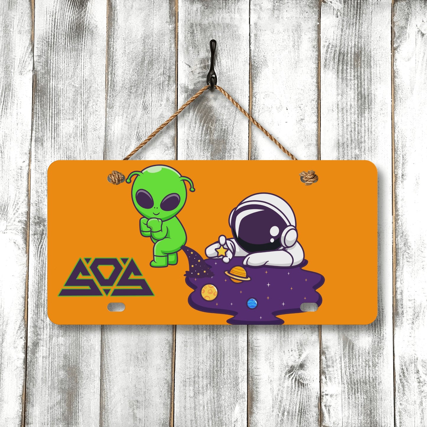 Space Aliens Orange License Plates