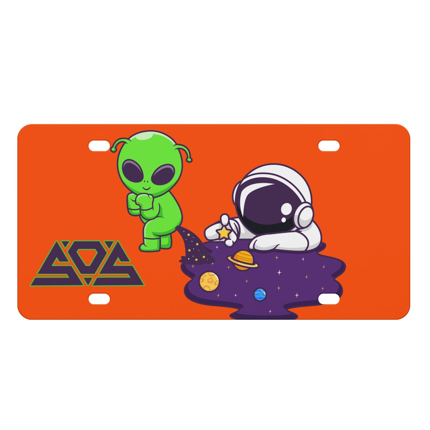 Space Aliens Orange License Plates