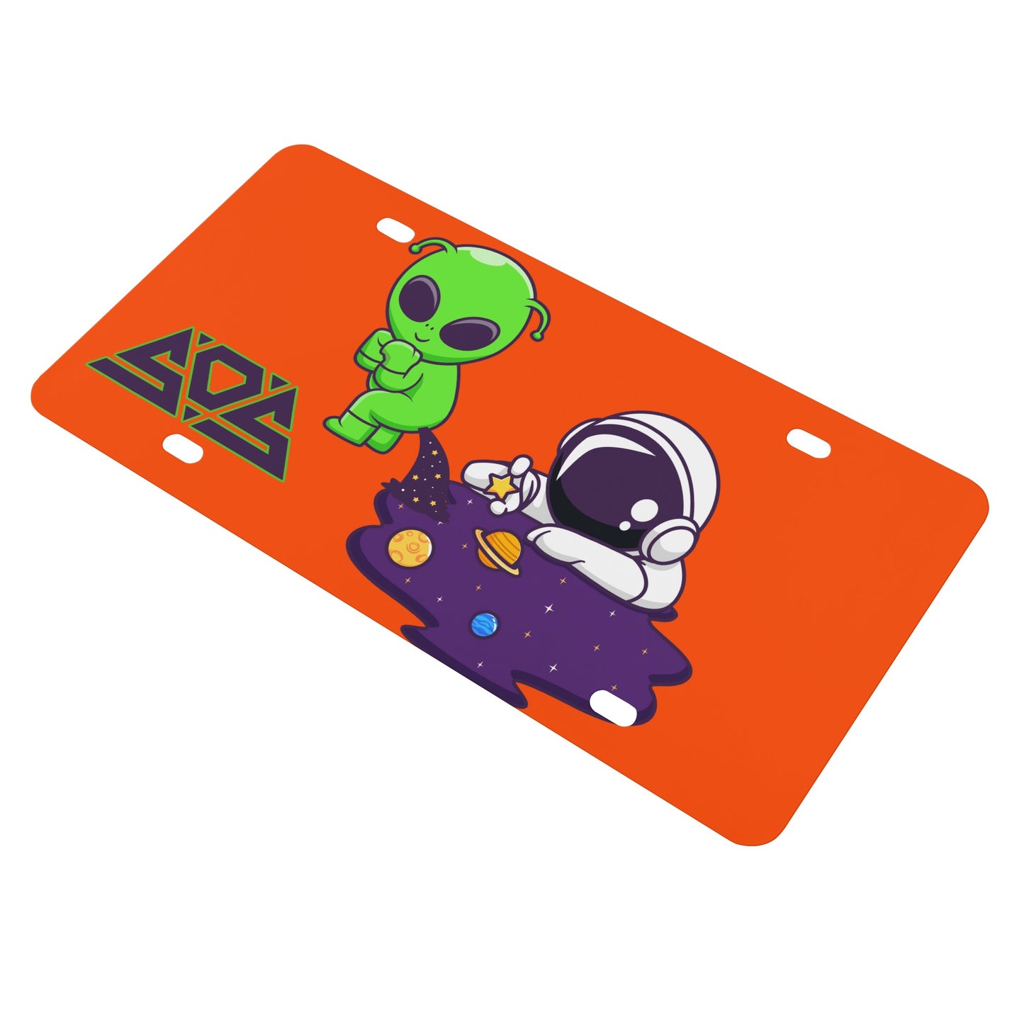 Space Aliens Orange License Plates