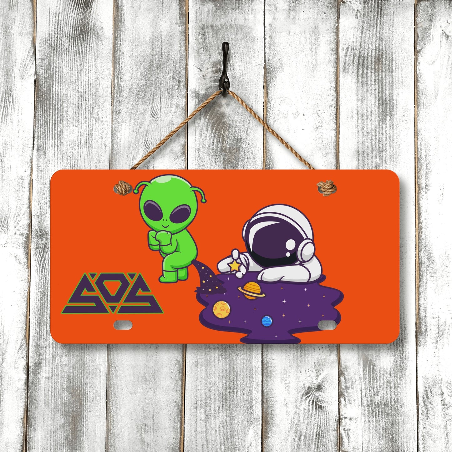 Space Aliens Orange License Plates