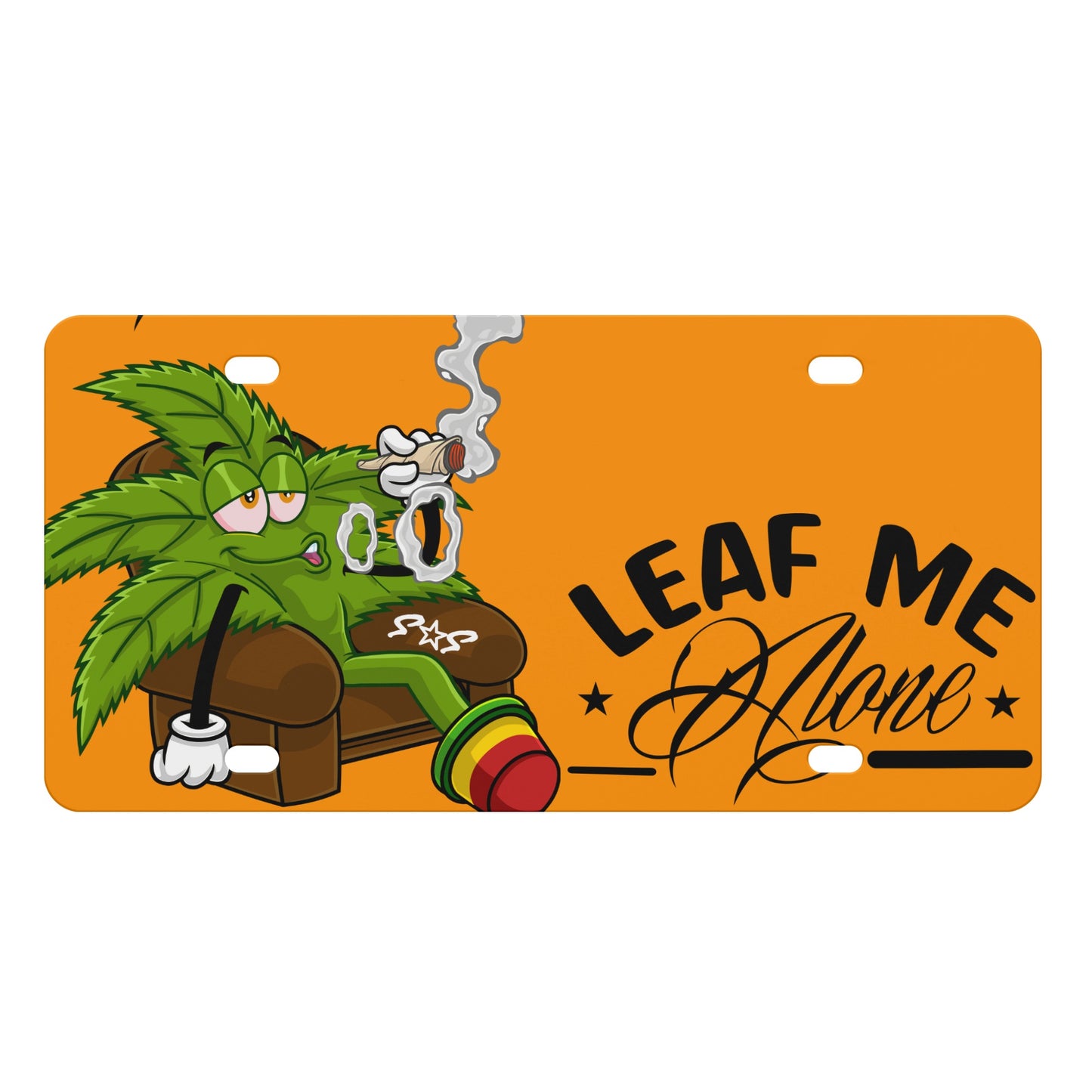 Leaf Me Alone 1.0 4/20 Orange License Plates