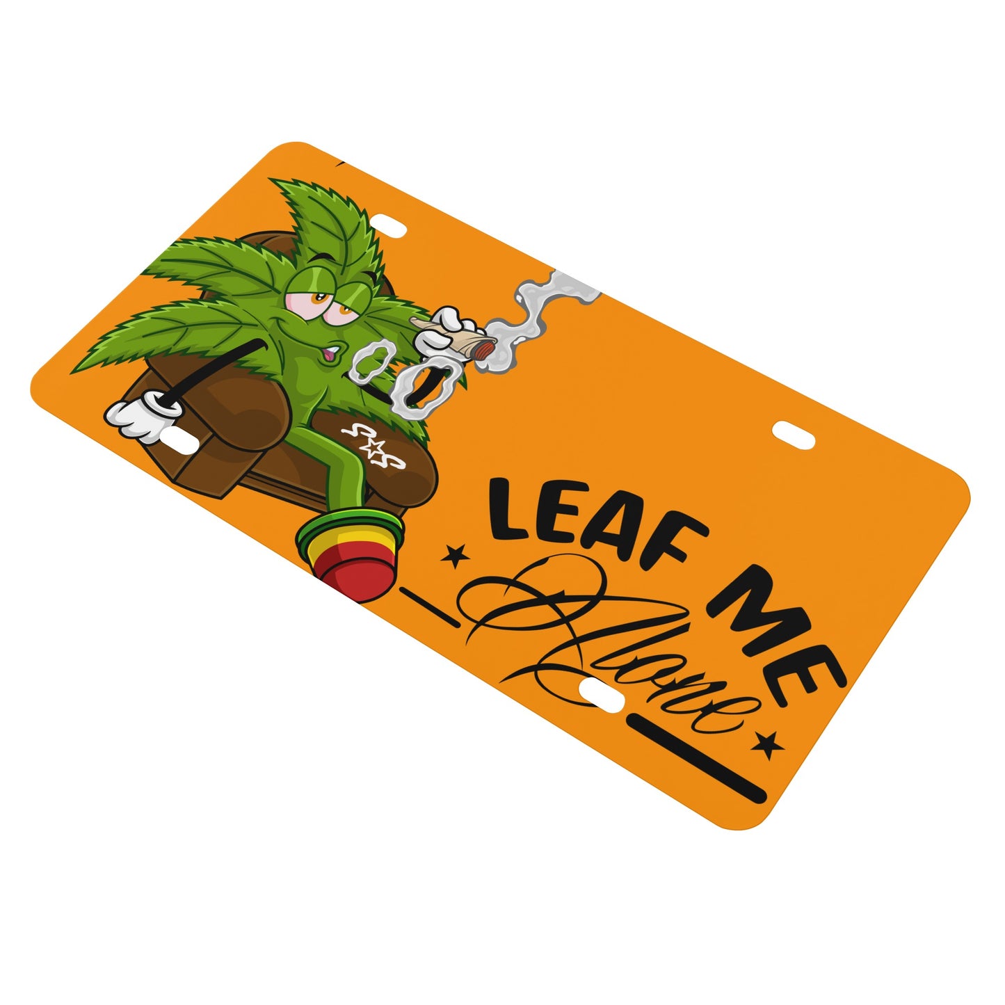 Leaf Me Alone 1.0 4/20 Orange License Plates