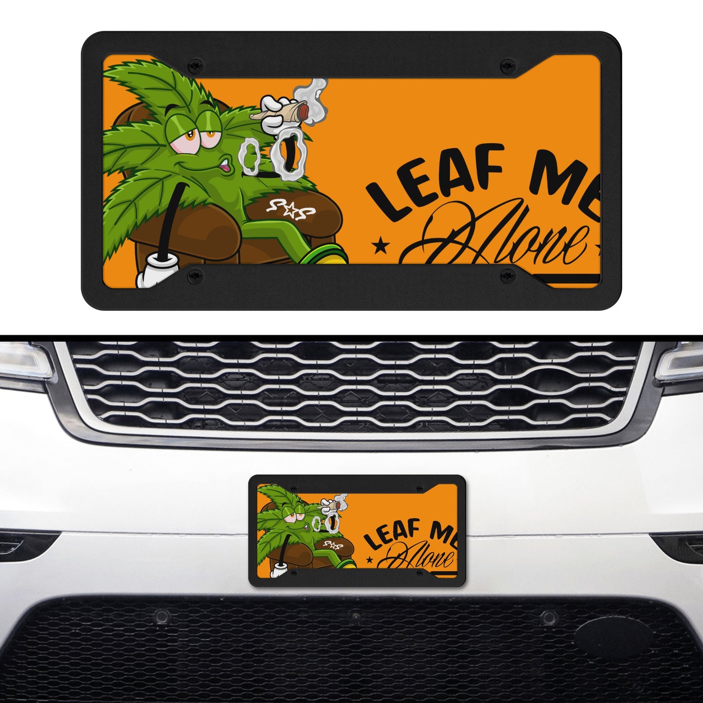 Leaf Me Alone 1.0 4/20 Orange License Plates