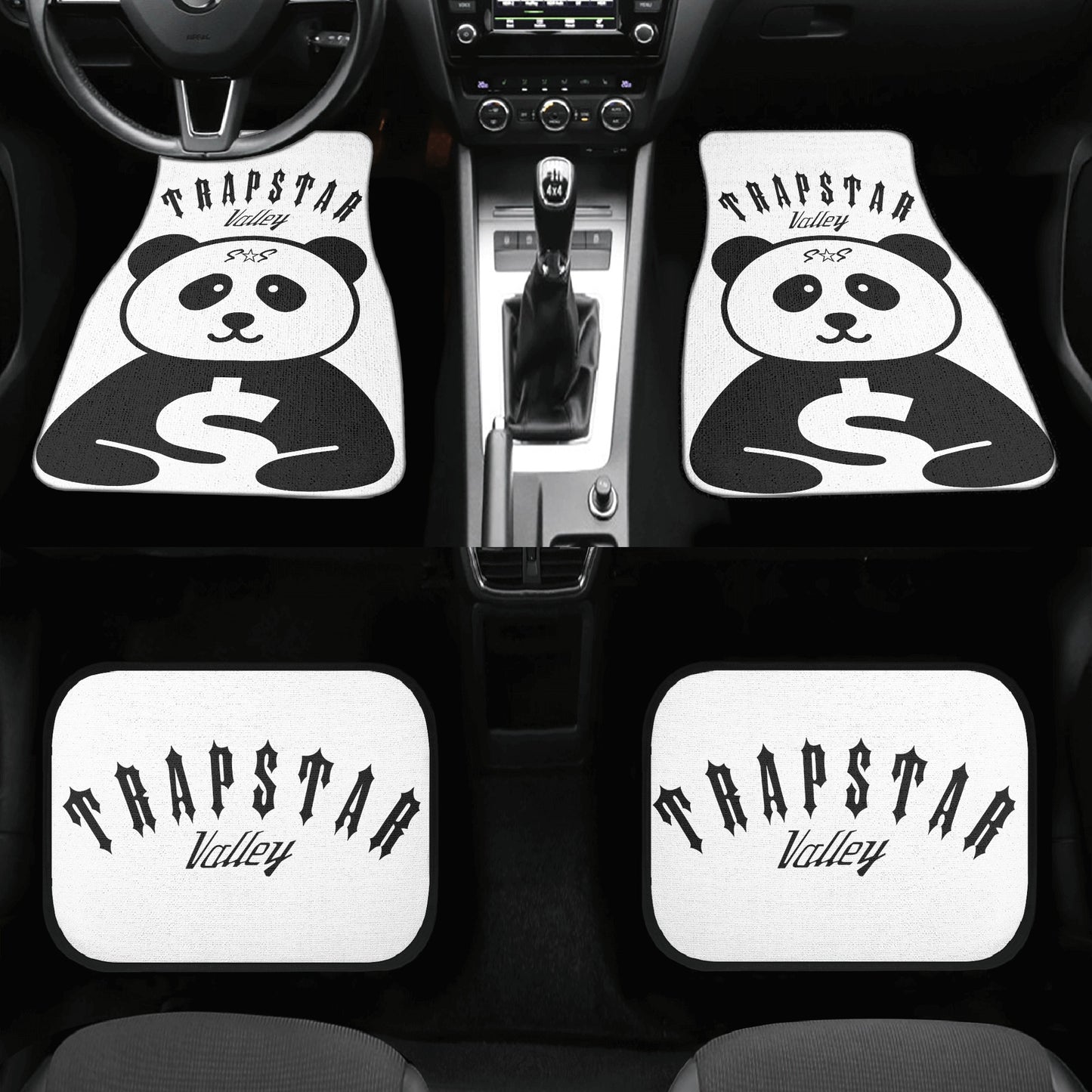 Trap Star Valley Panda 1.0 White Back and Front Car Floor Mats