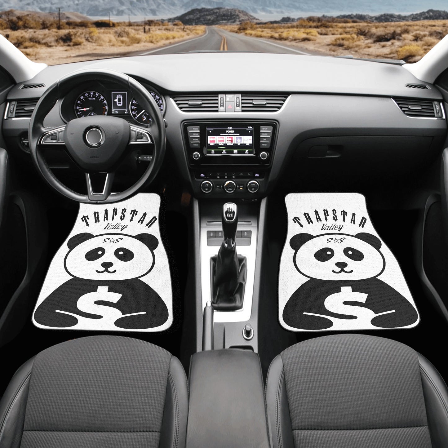 Trap Star Valley Panda 1.0 White Back and Front Car Floor Mats