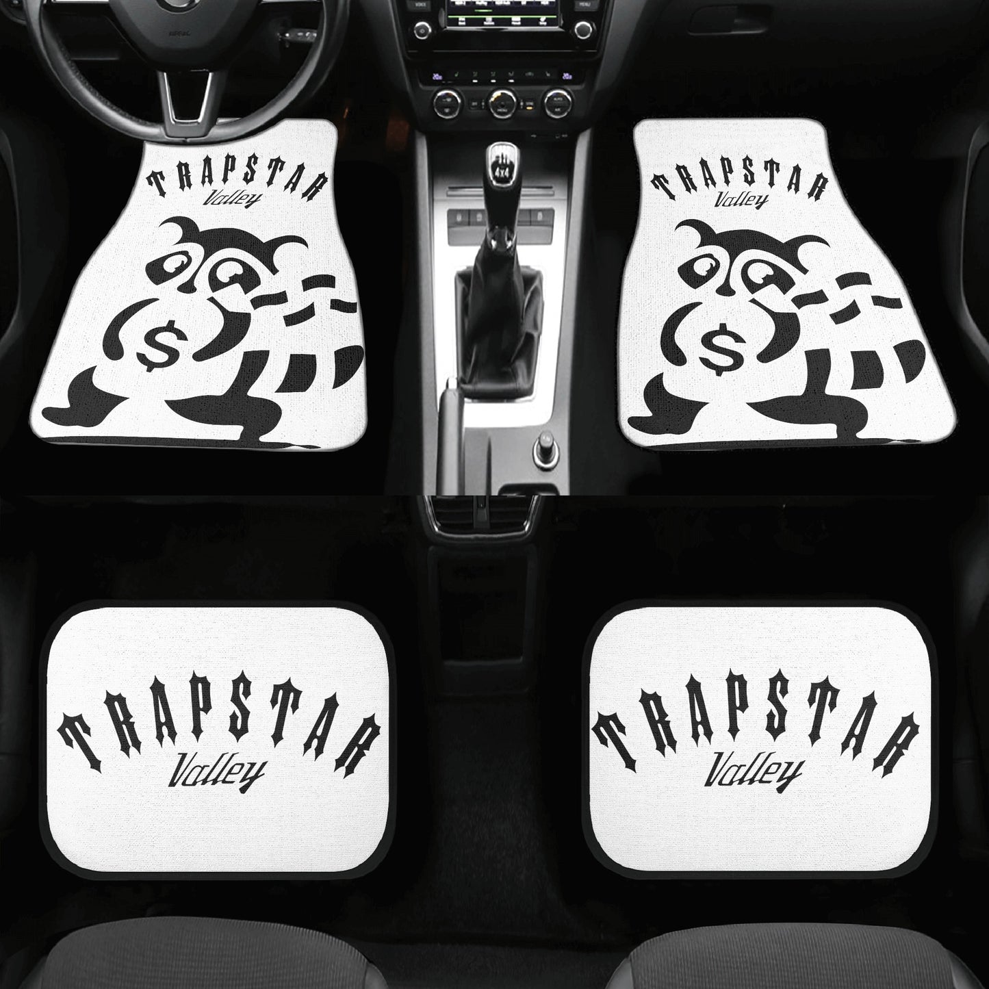 Trap Star Valley Panda 1.0 WHite Back and Front Car Floor Mats