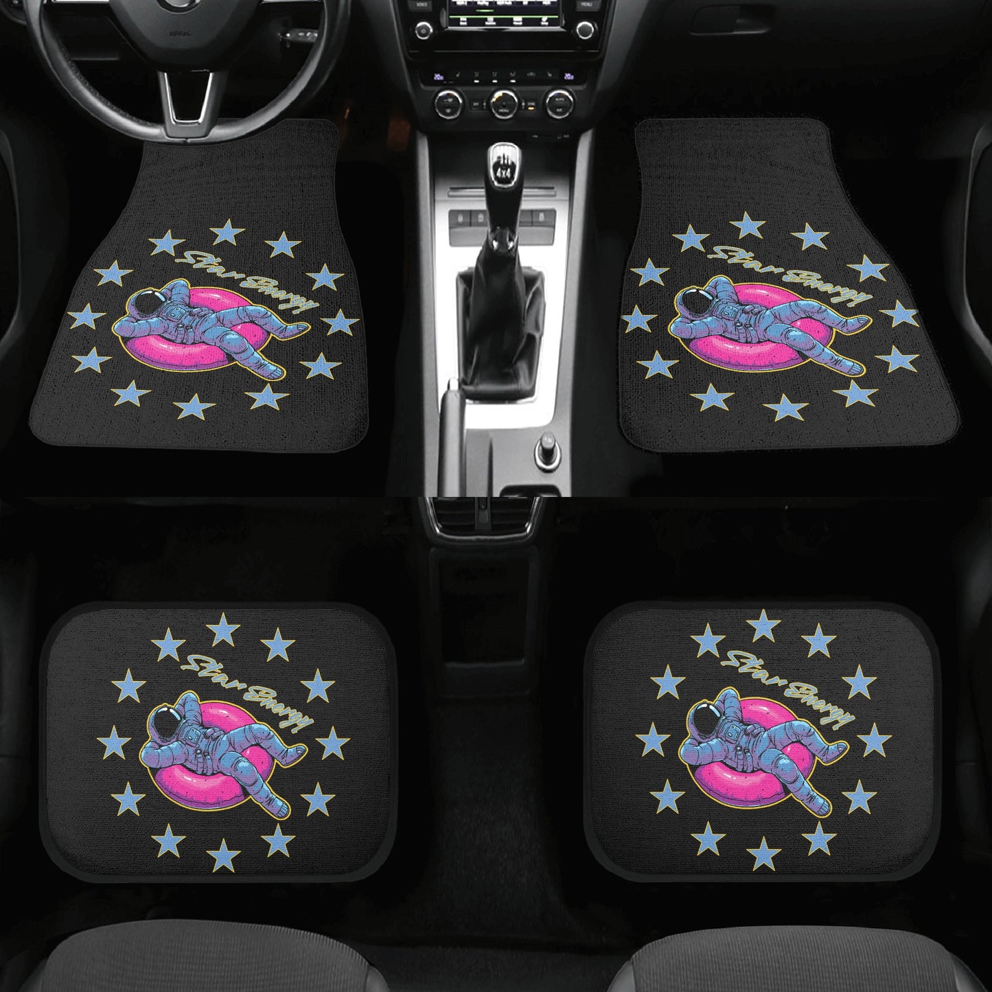 Star Energy 2.0 Black Back and Front Car Floor Mats