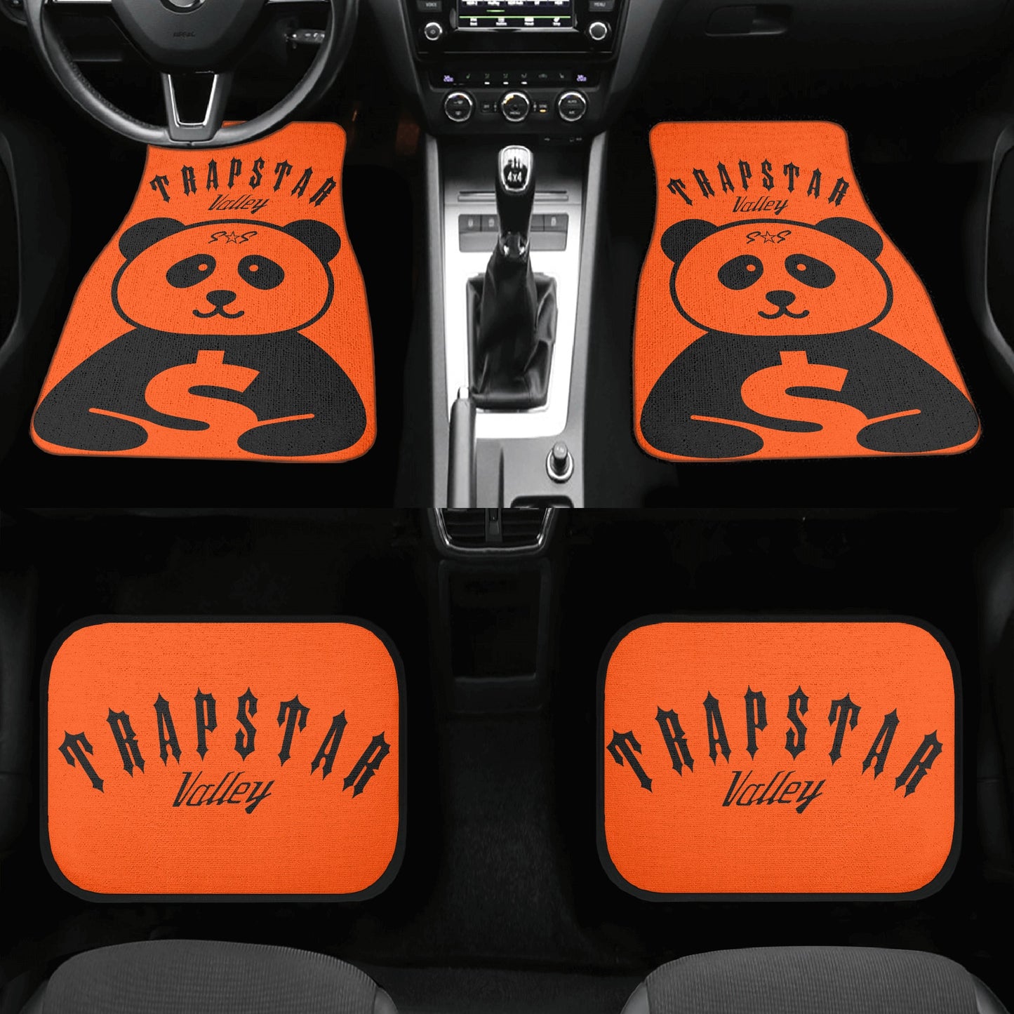 Trap Star Valley Panda 1.0 Dark Orange Back and Front Car Floor Mats