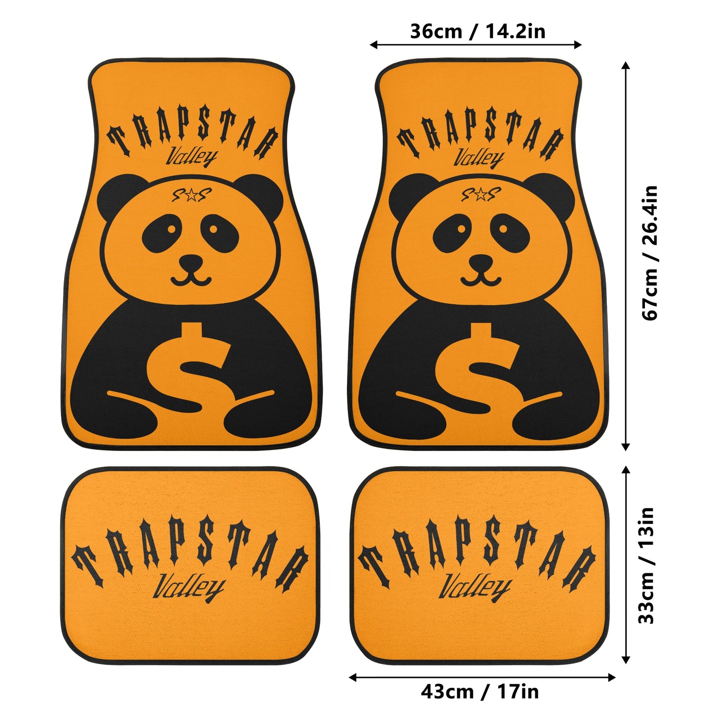 Trap Star Valley Panda 1.0 Orange Back and Front Car Floor Mats