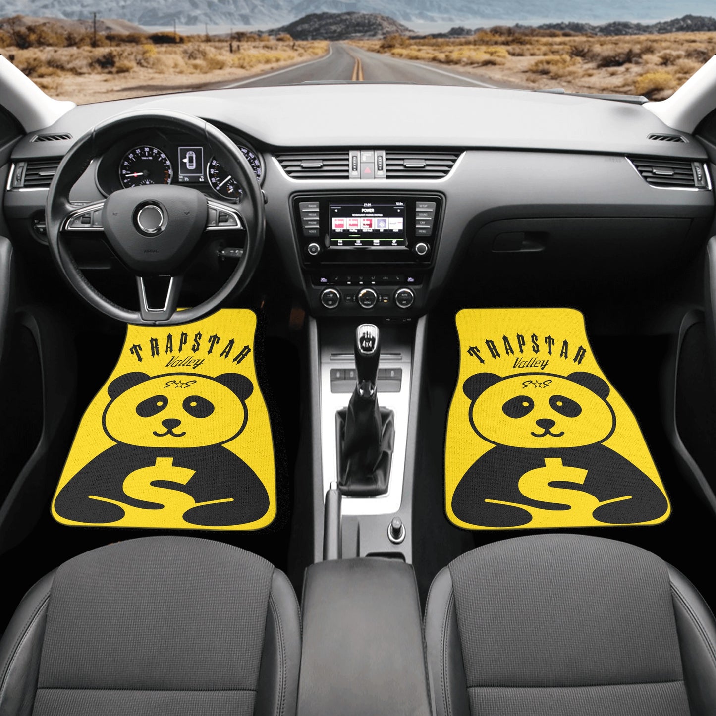 Trap Star Valley Panda 1.0  Gold Back and Front Car Floor Mats