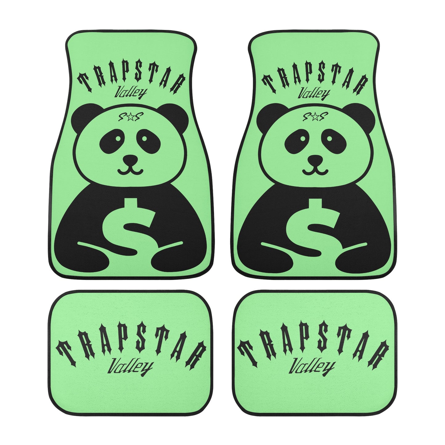 Trap Star Valley Panda 1.0 Mint Green Back and Front Car Floor Mats