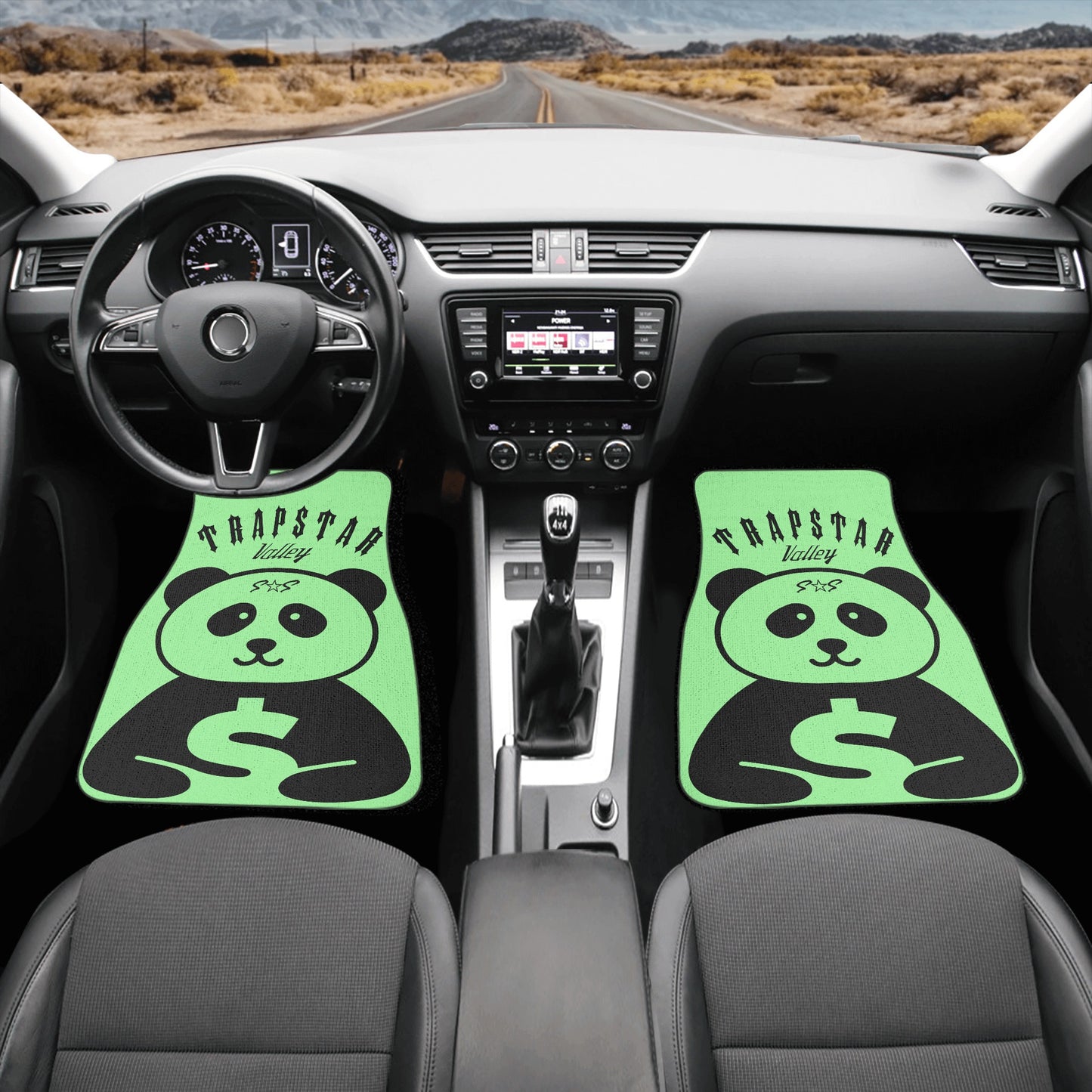 Trap Star Valley Panda 1.0 Mint Green Back and Front Car Floor Mats