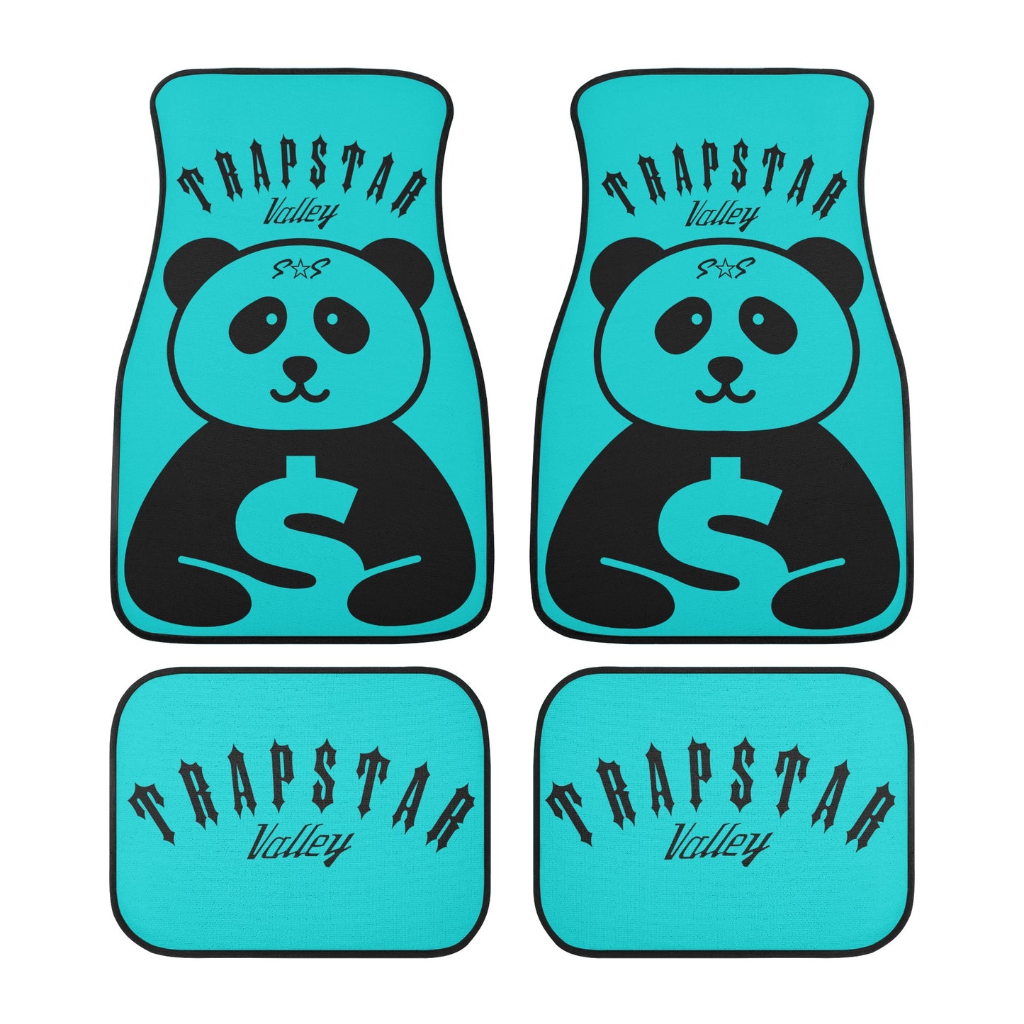 Trap Star Valley Panda 1.0 Turquoise Back and Front Car Floor Mats