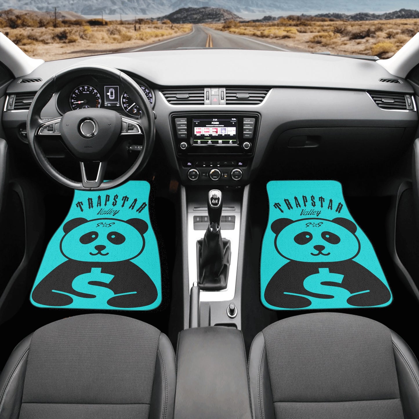 Trap Star Valley Panda 1.0 Turquoise Back and Front Car Floor Mats