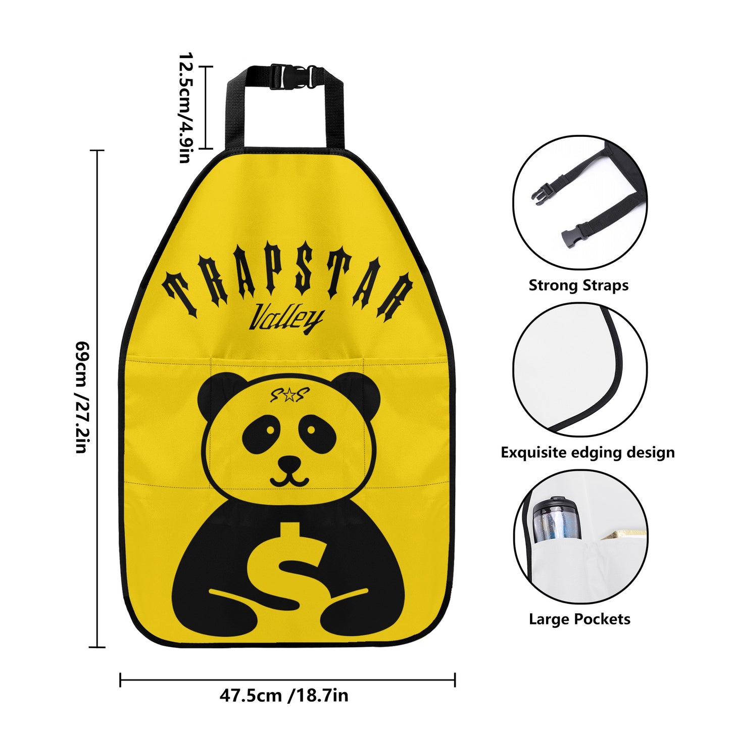 Trap Star Valley Panda 1.0 Gold Car Back Seat Organizer Protector