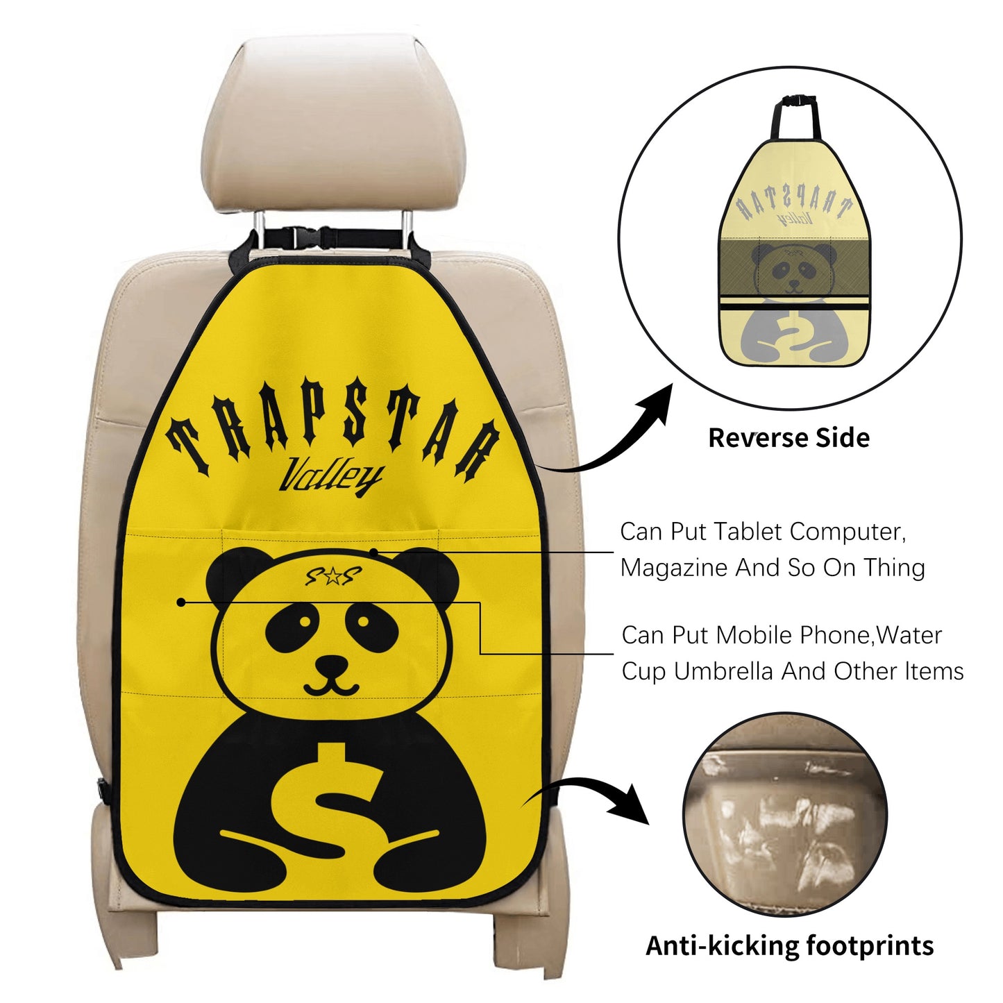 Trap Star Valley Panda 1.0 Gold Car Back Seat Organizer Protector