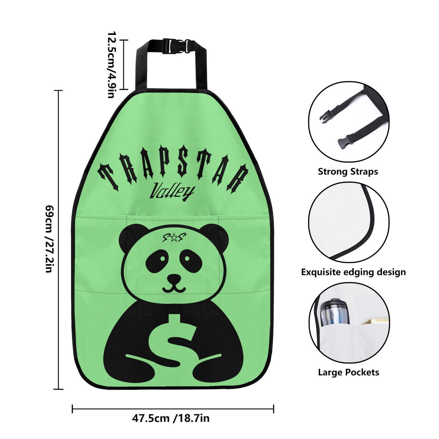 Trap Star Valley Panda 1.0 Mint Green Car Back Seat Organizer Protector