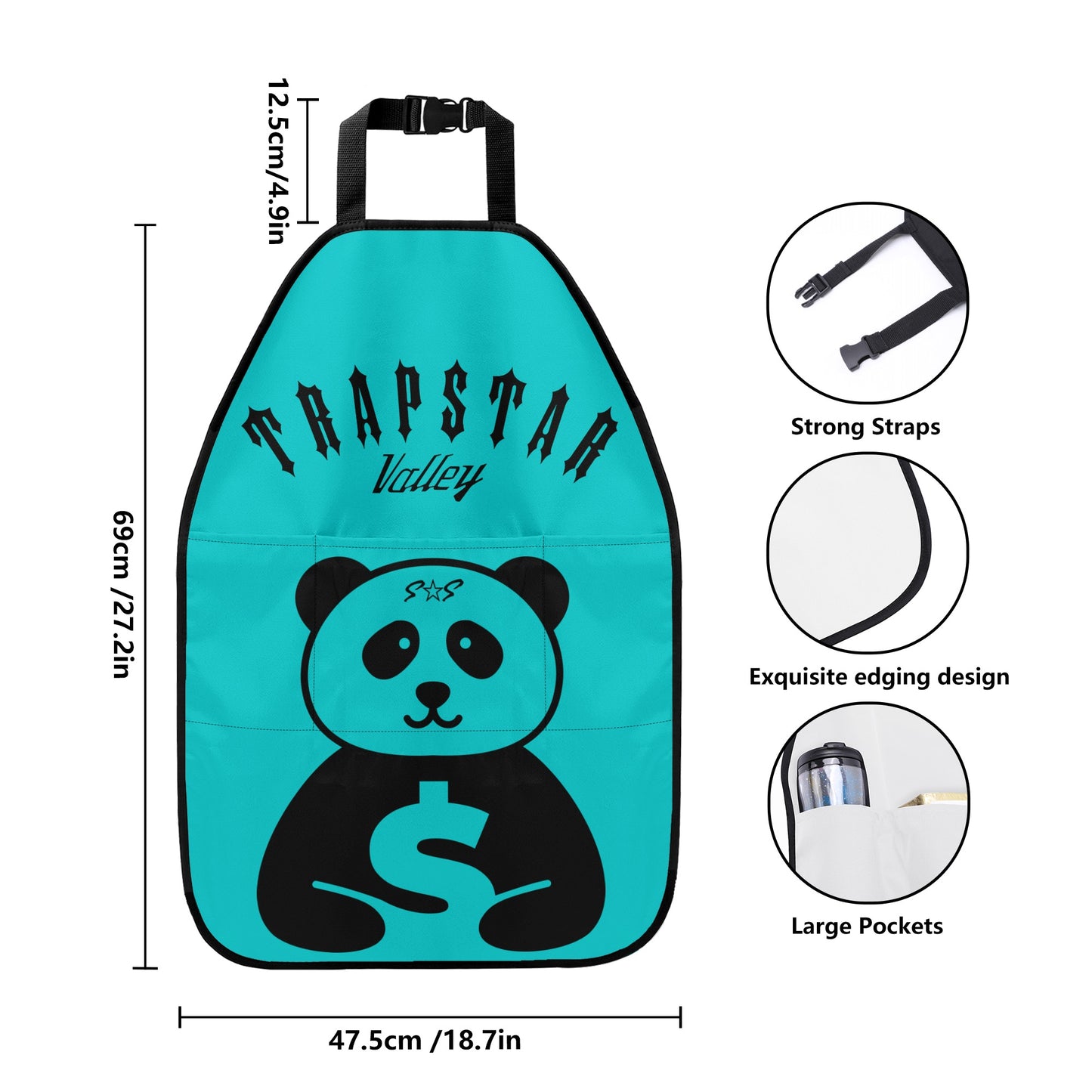 Trap Star Valley Panda 1.0 Turquoise Car Back Seat Organizer Protector