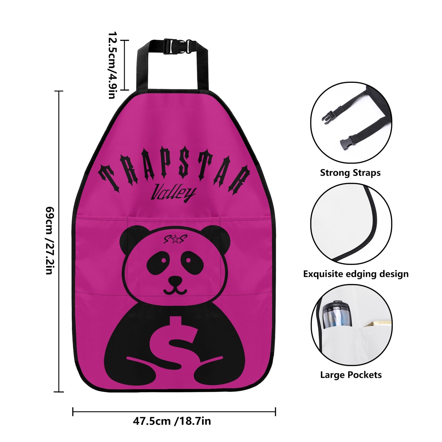 Trap Star Valley Panda 1.0 Purple Car Back Seat Organizer Protector