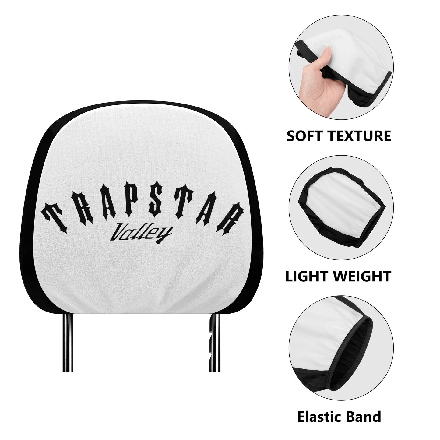 Trap Star Valley White Car Headrest Covers