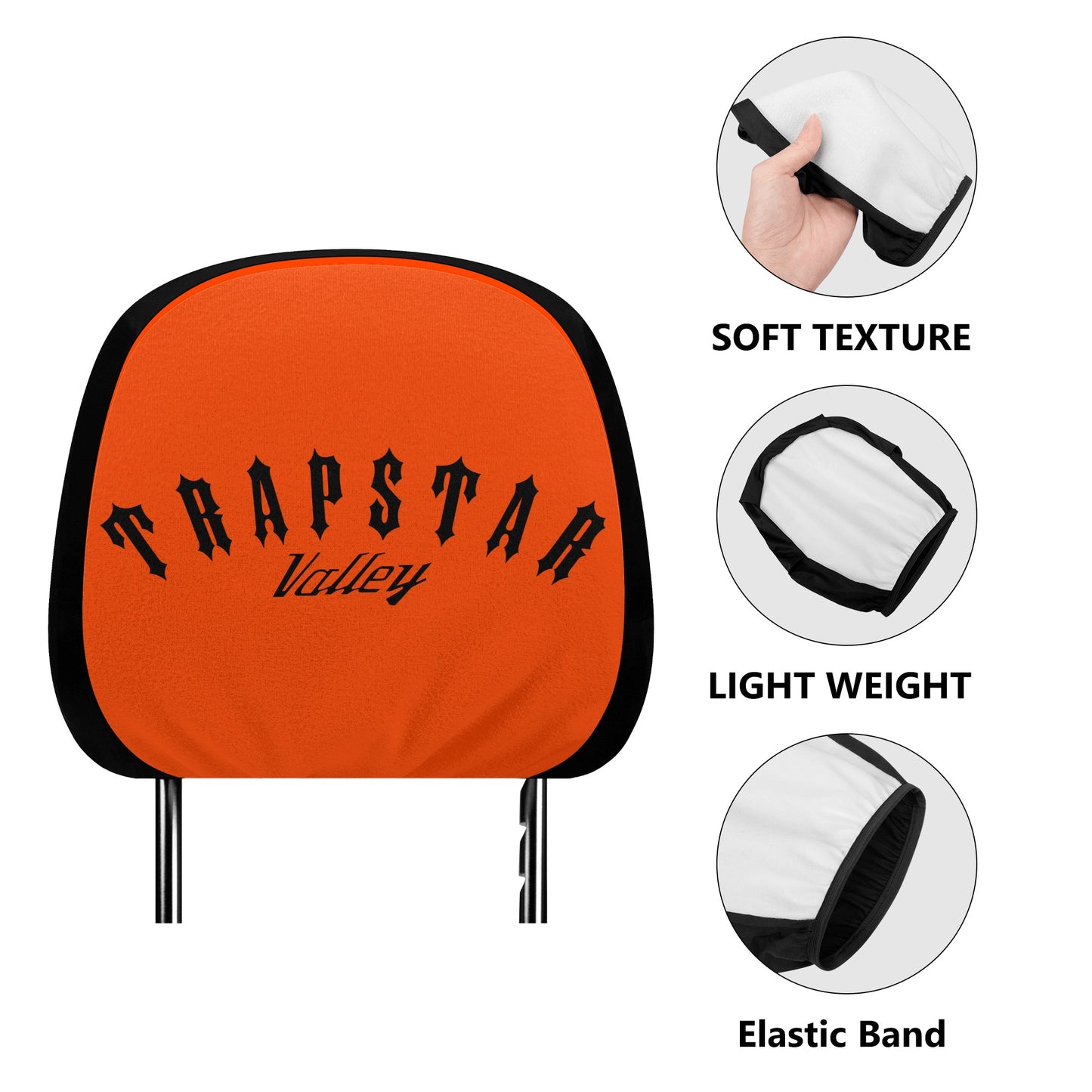 Trap Star Valley Dark Orange Car Headrest Covers