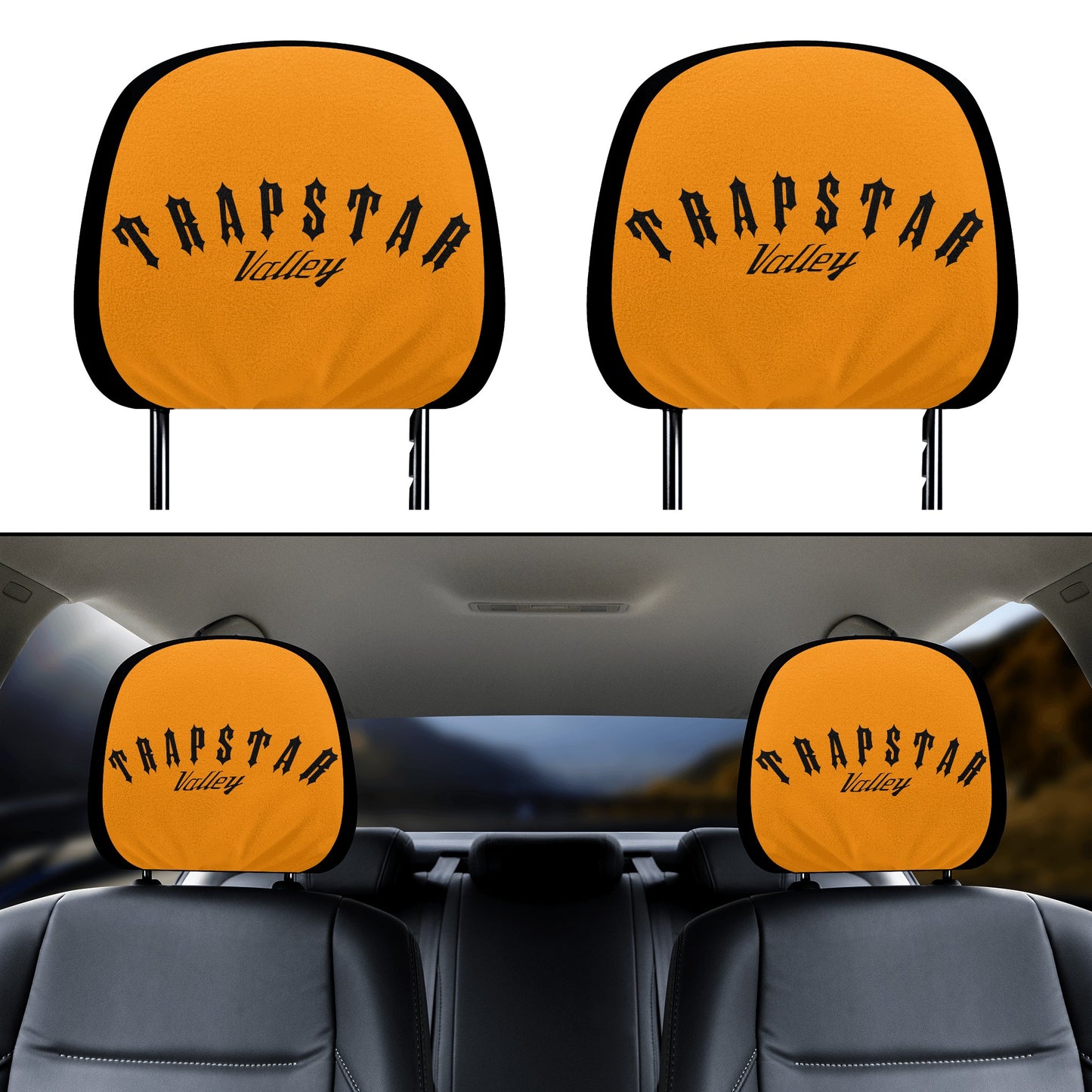 Trap Star Valley Orange Car Headrest Covers