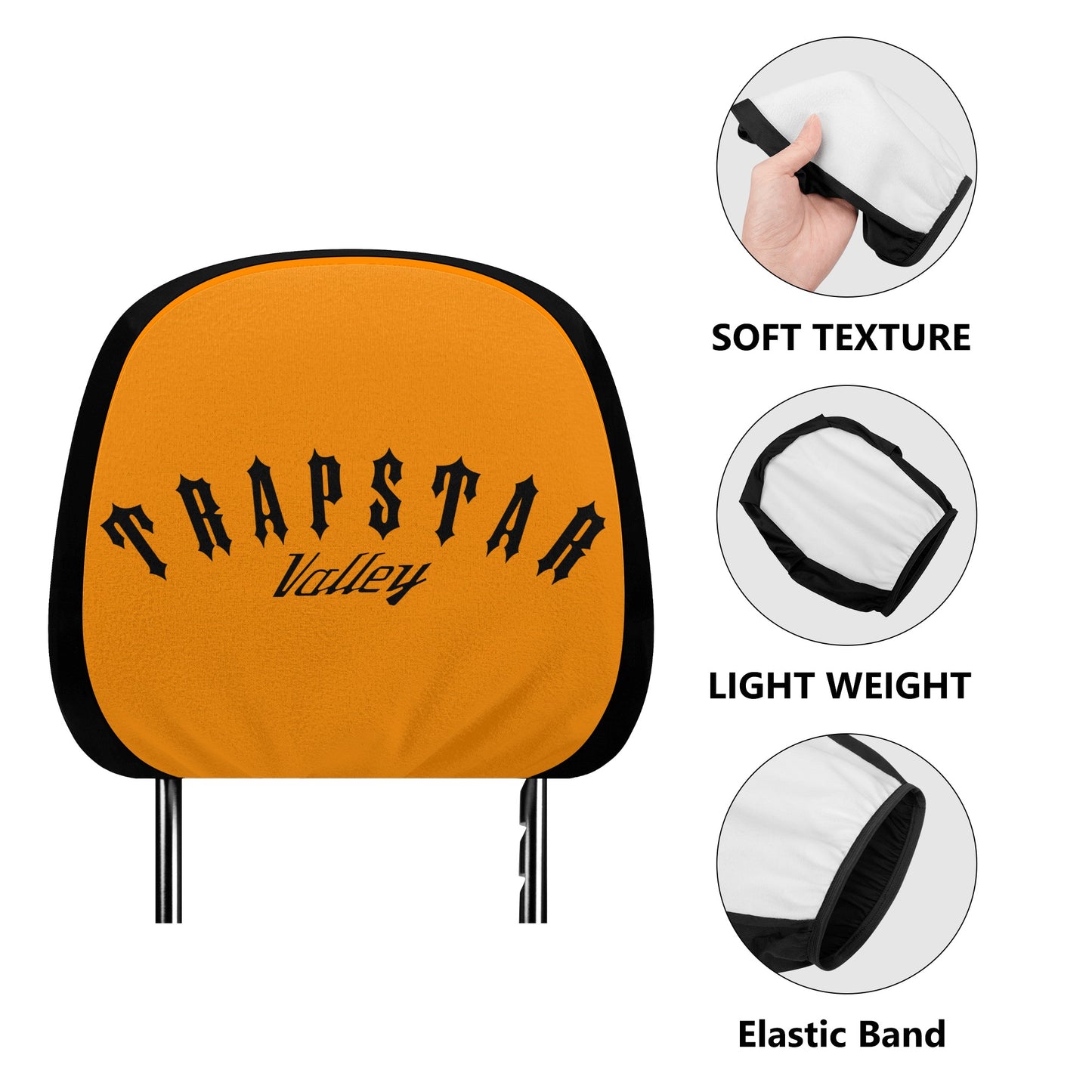 Trap Star Valley Orange Car Headrest Covers