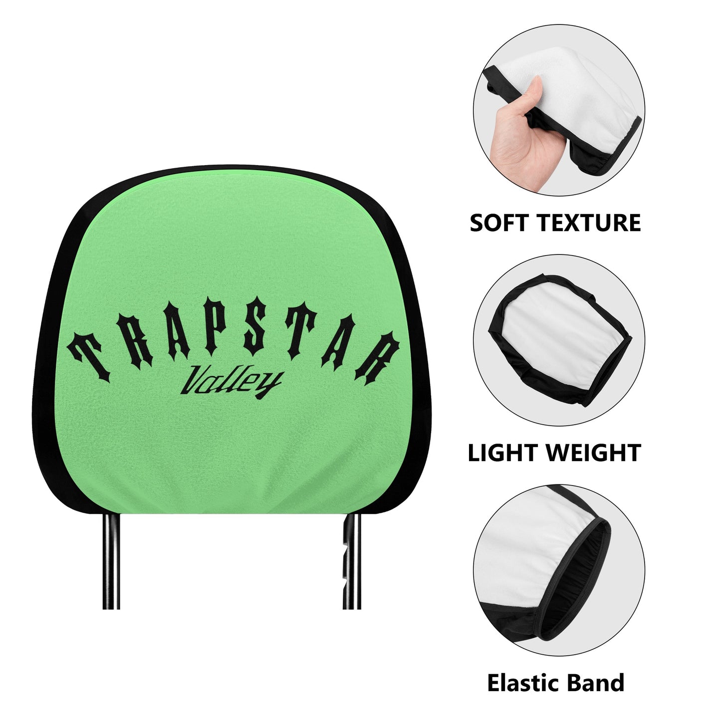 Trap Star Valley Mint Green Car Headrest Covers