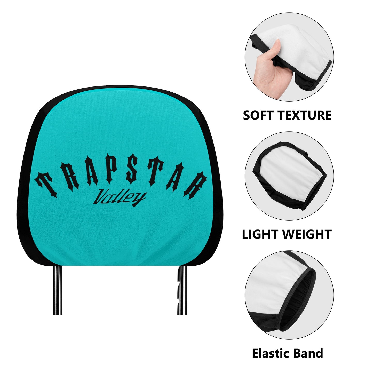 Trap Star Valley Turquoise Car Headrest Covers