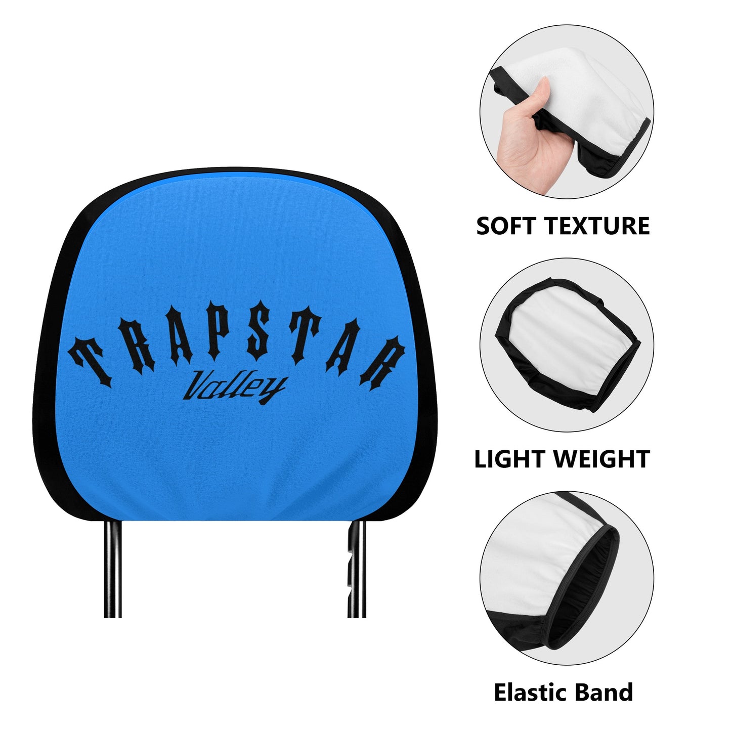 Trap Star Valley Blue Car Headrest Covers