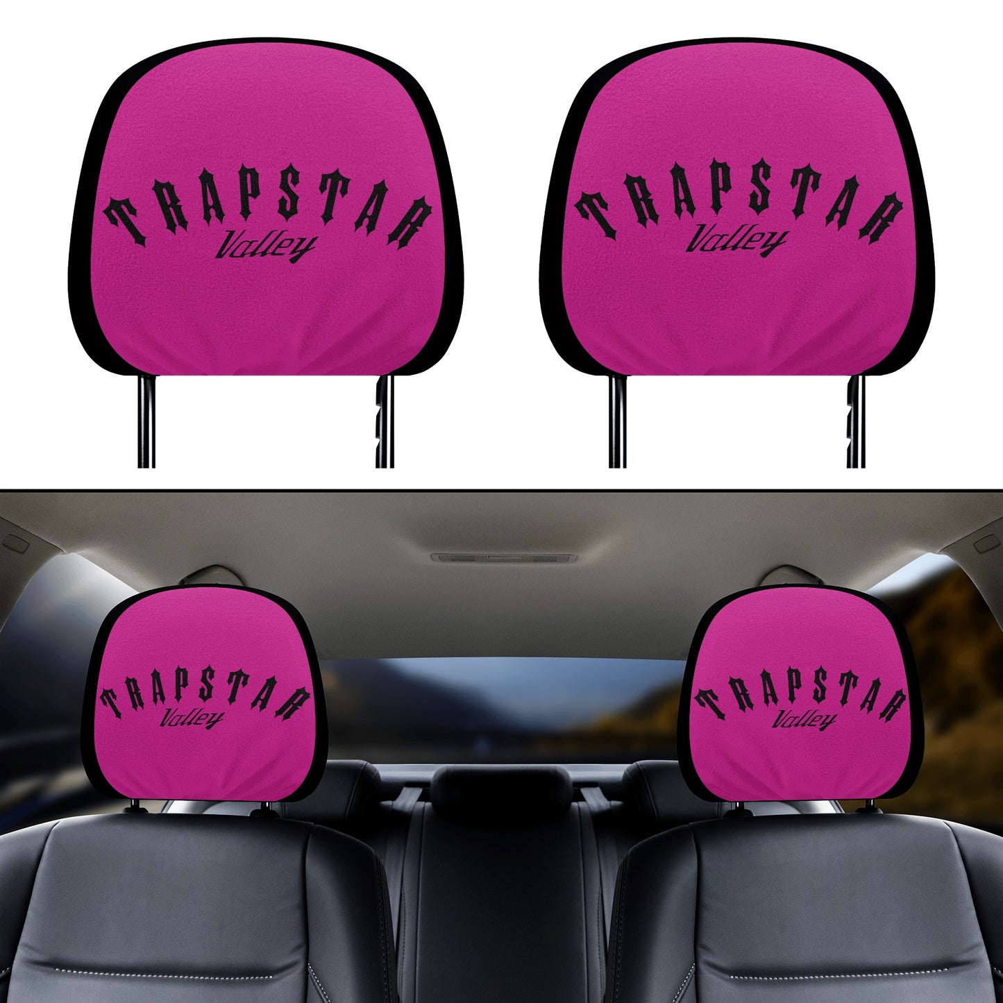 Trap Star Valley Purple Car Headrest Covers