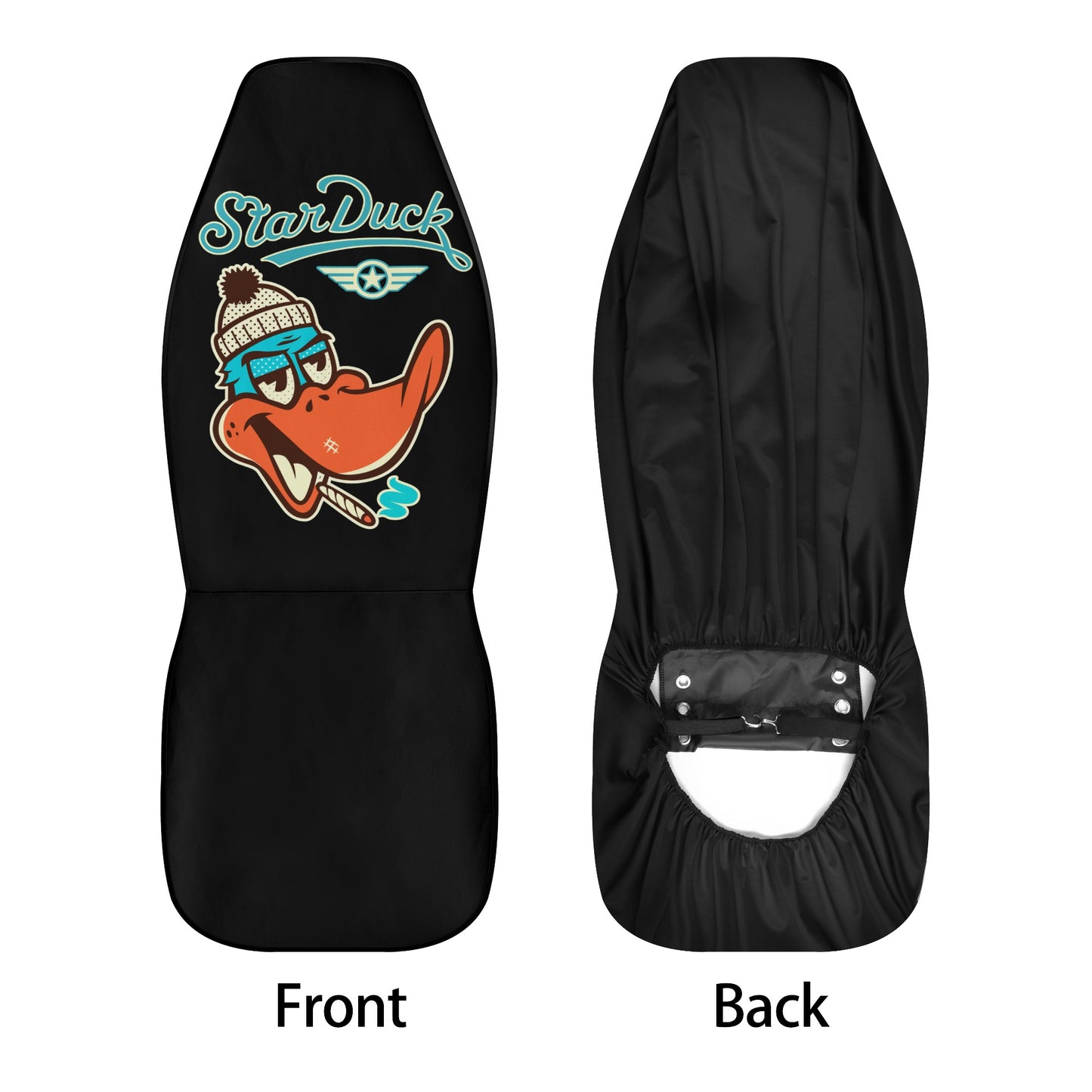 Star Duck Black Car Seat Cover Set