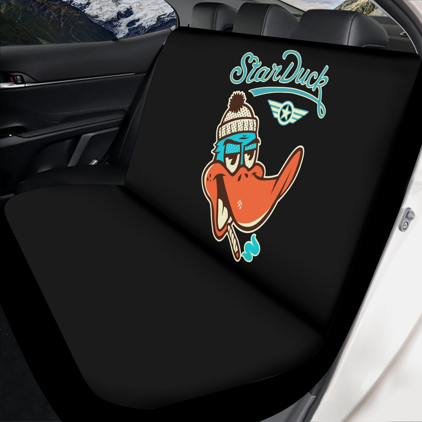 Star Duck Black Car Seat Cover Set