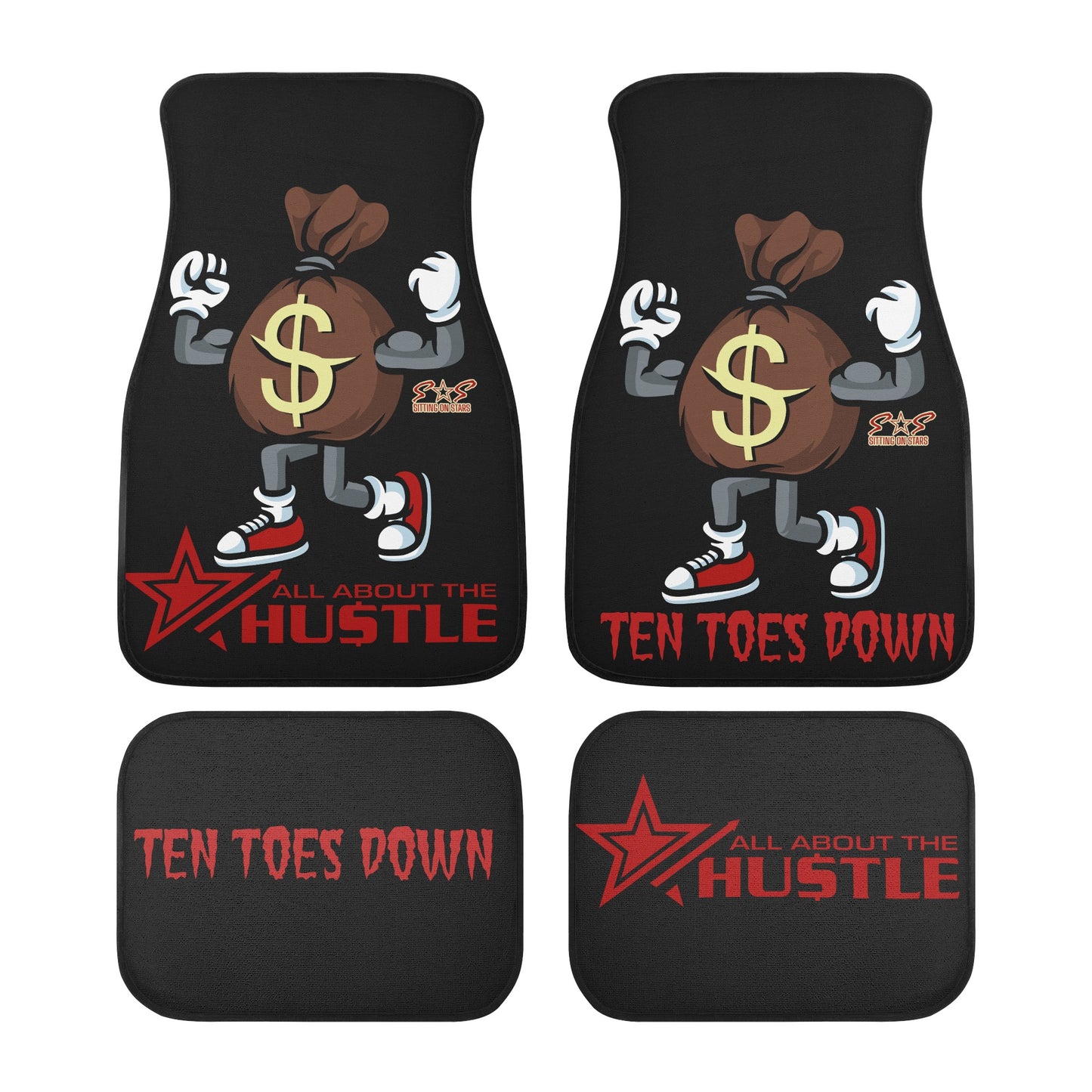 T.T.D Ten Toes Down Back and Front Car Floor Mats