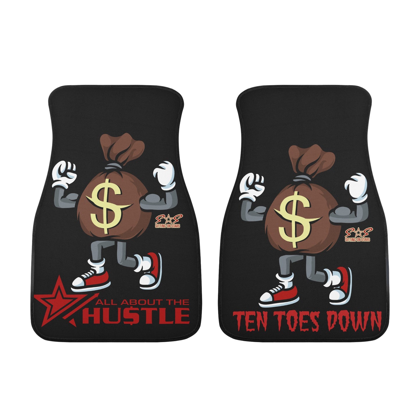 T.T.D Ten Toes Down Back and Front Car Floor Mats