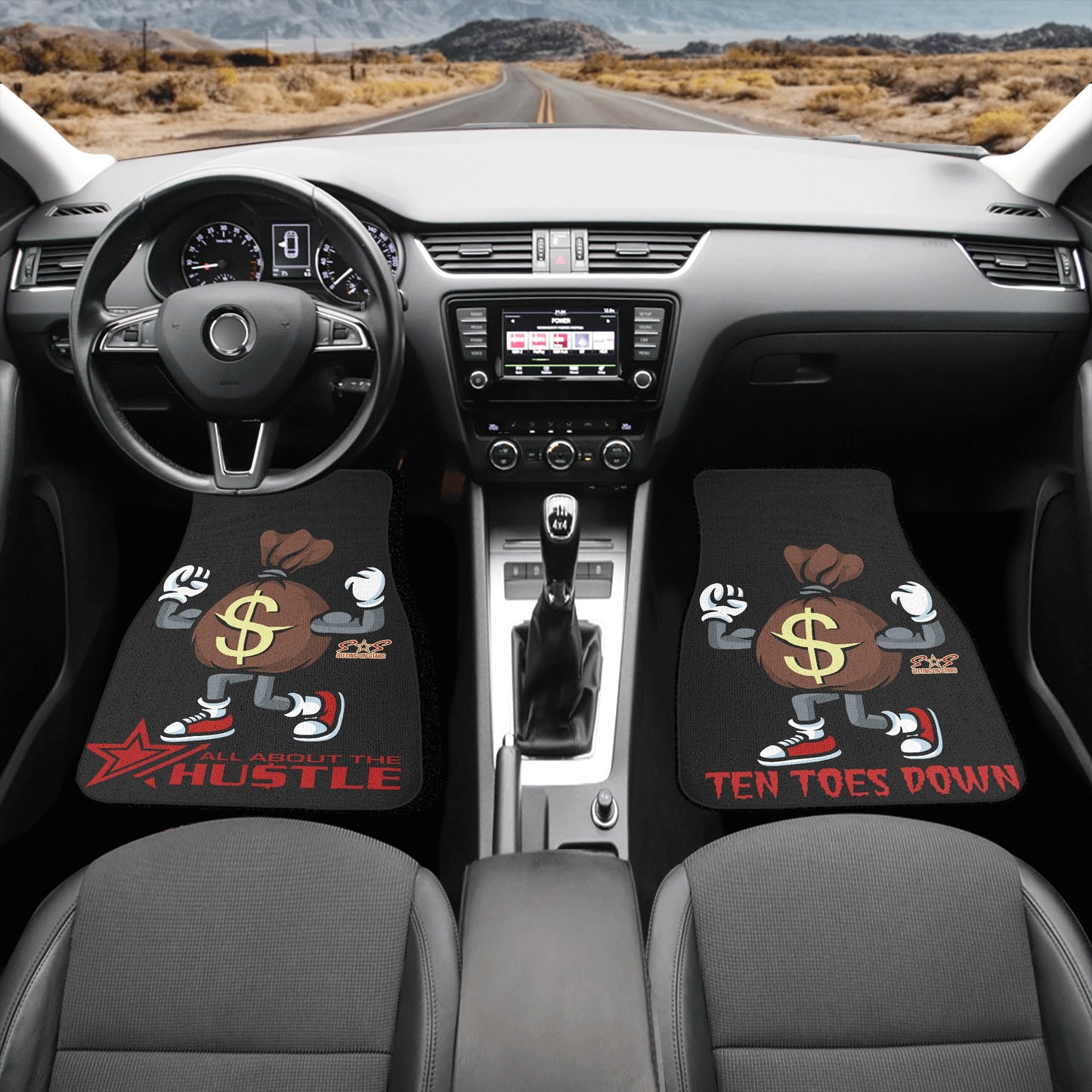 T.T.D Ten Toes Down Back and Front Car Floor Mats