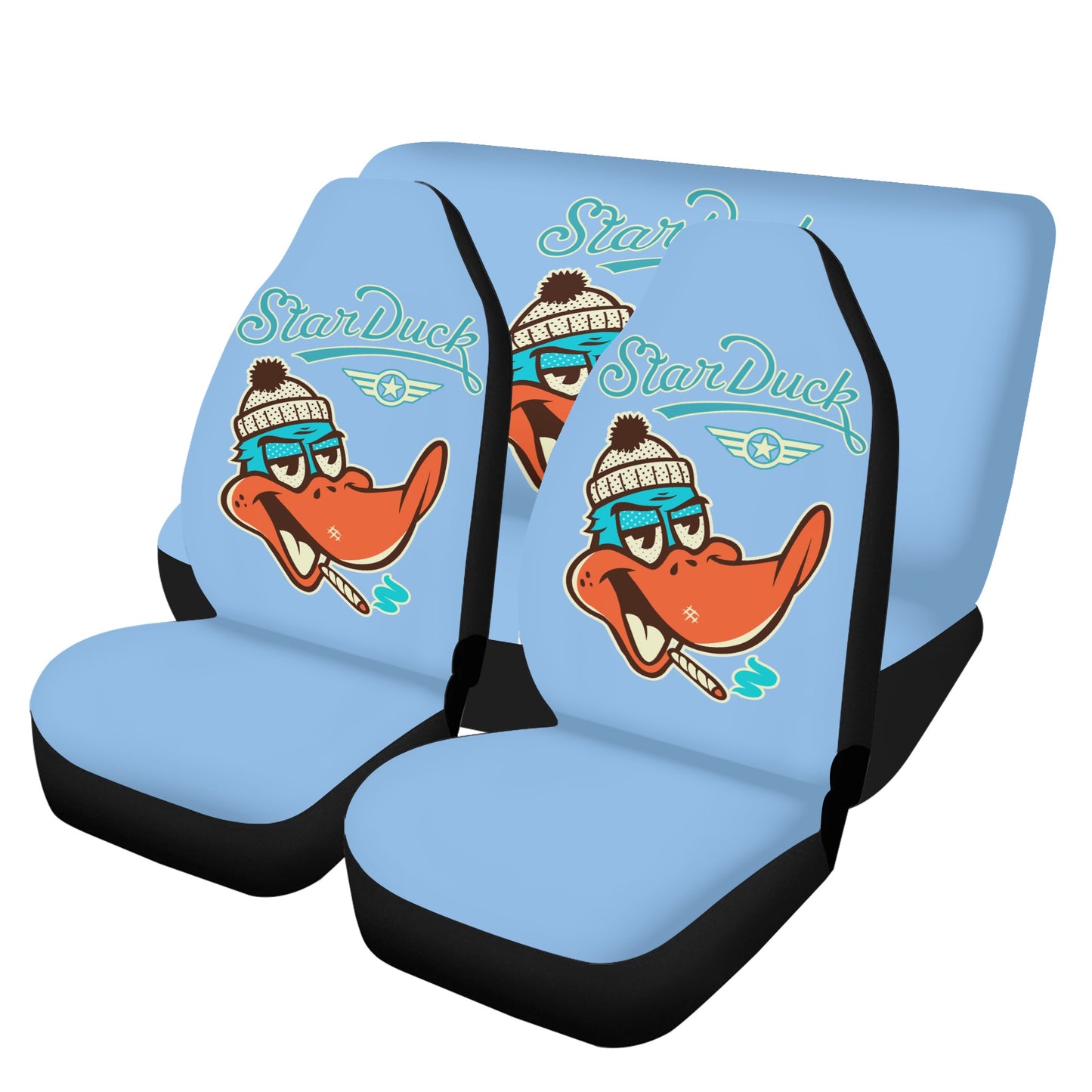 Star Duck Sky Blue Car Seat Cover Set