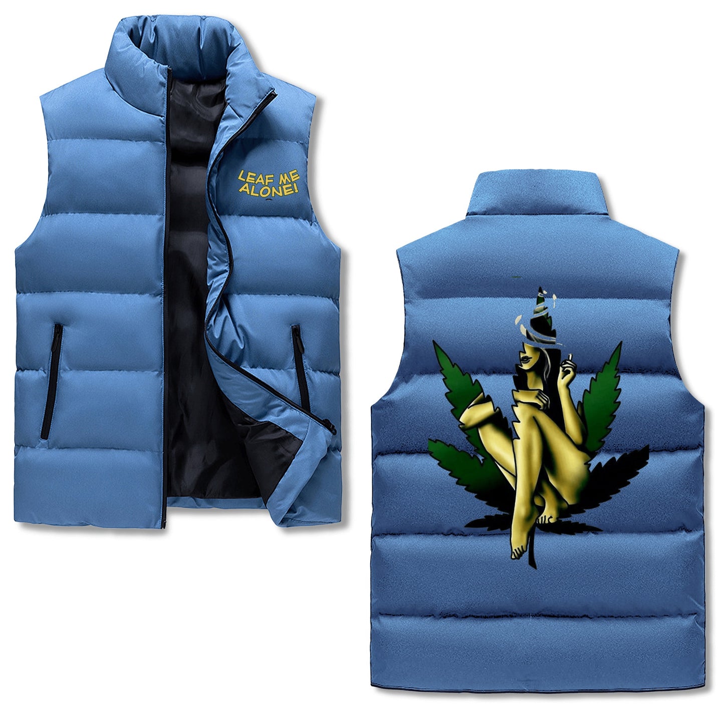 Leaf Me Alone 420 Edition 4.0 Mens Hooded Puffer Vest