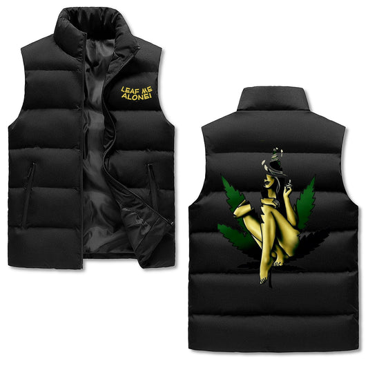 Leaf Me Alone 420 Edition 4.0 Mens Hooded Puffer Vest