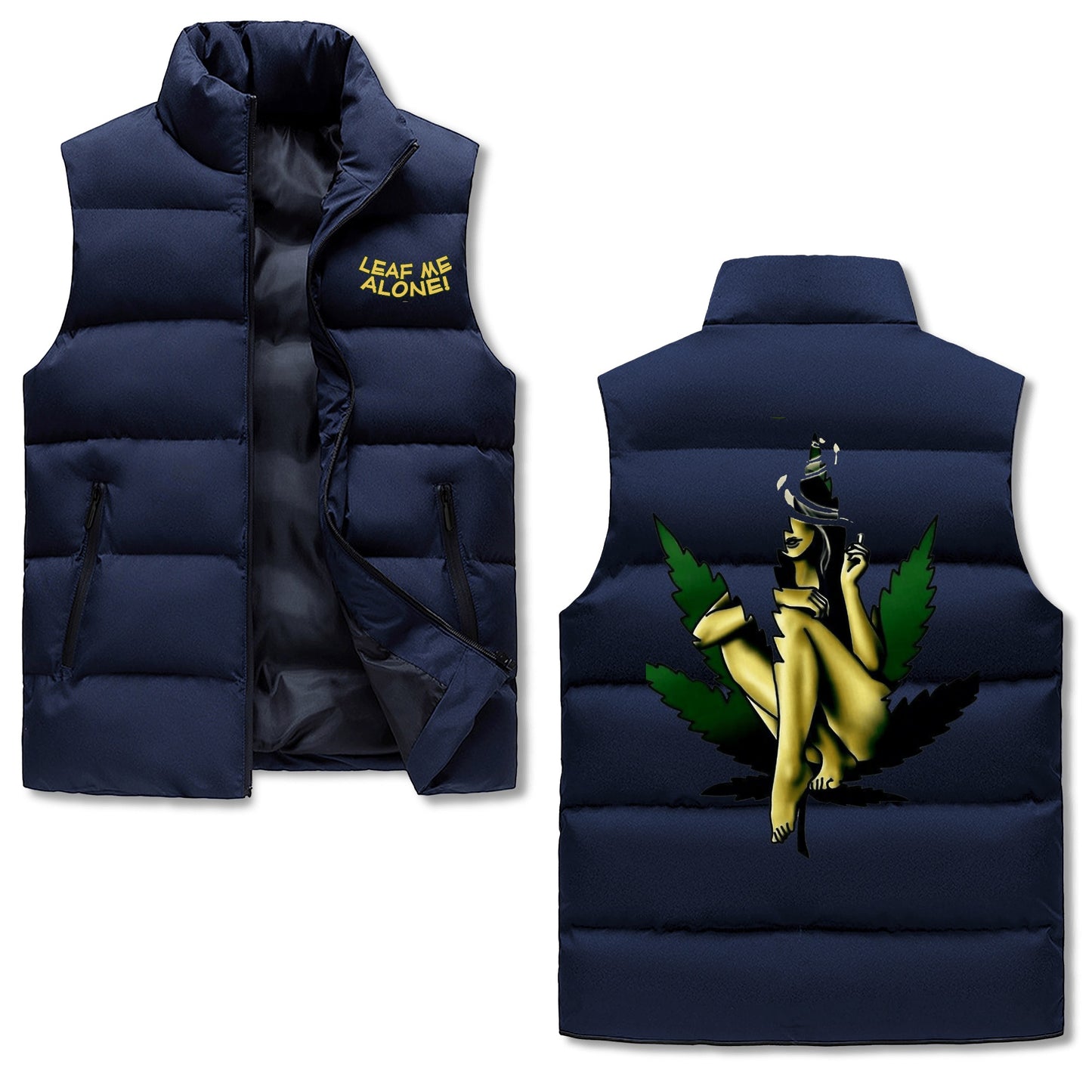 Leaf Me Alone 420 Edition 4.0 Mens Hooded Puffer Vest