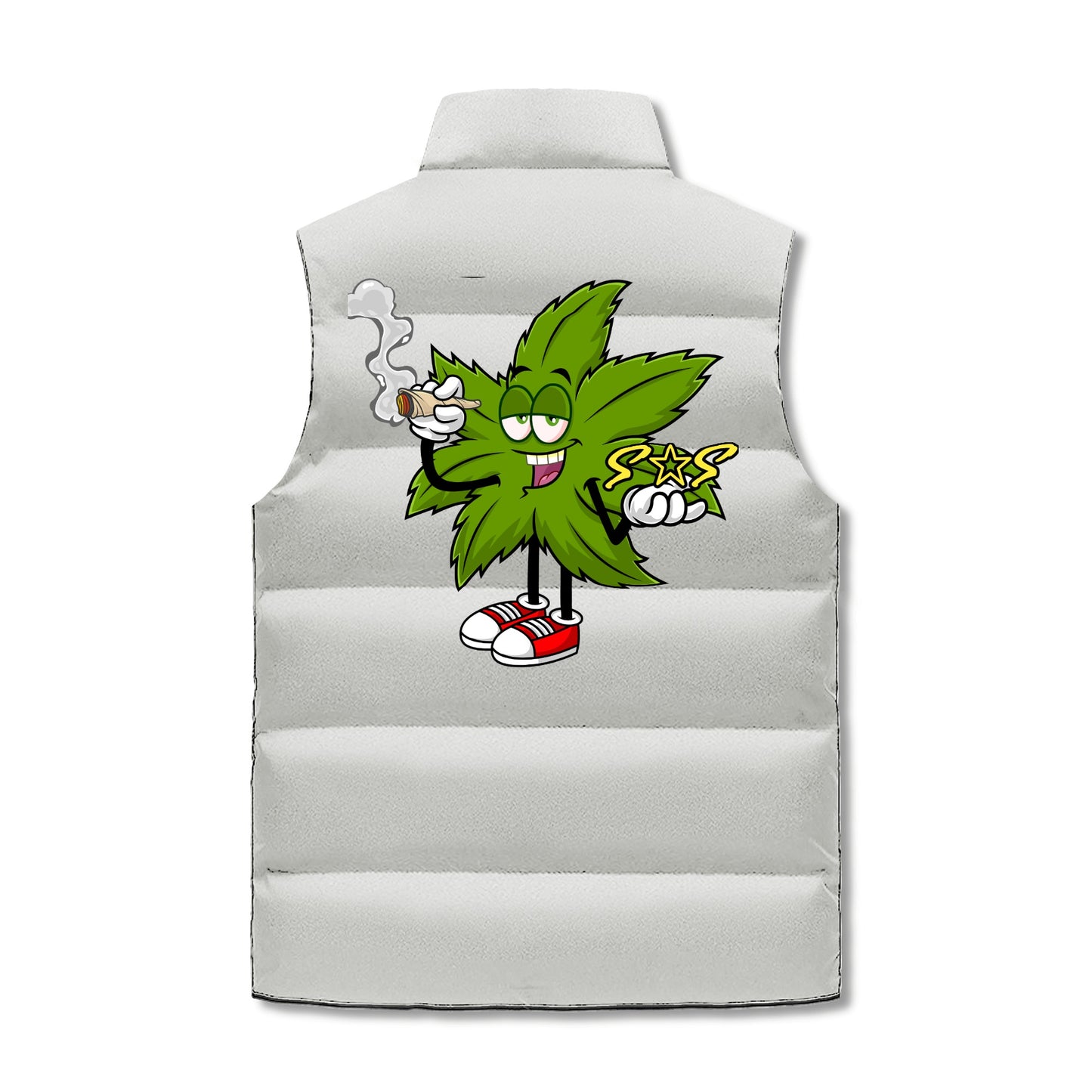 Leaf Me Alone 420 Edition Mens Hooded Puffer Vest